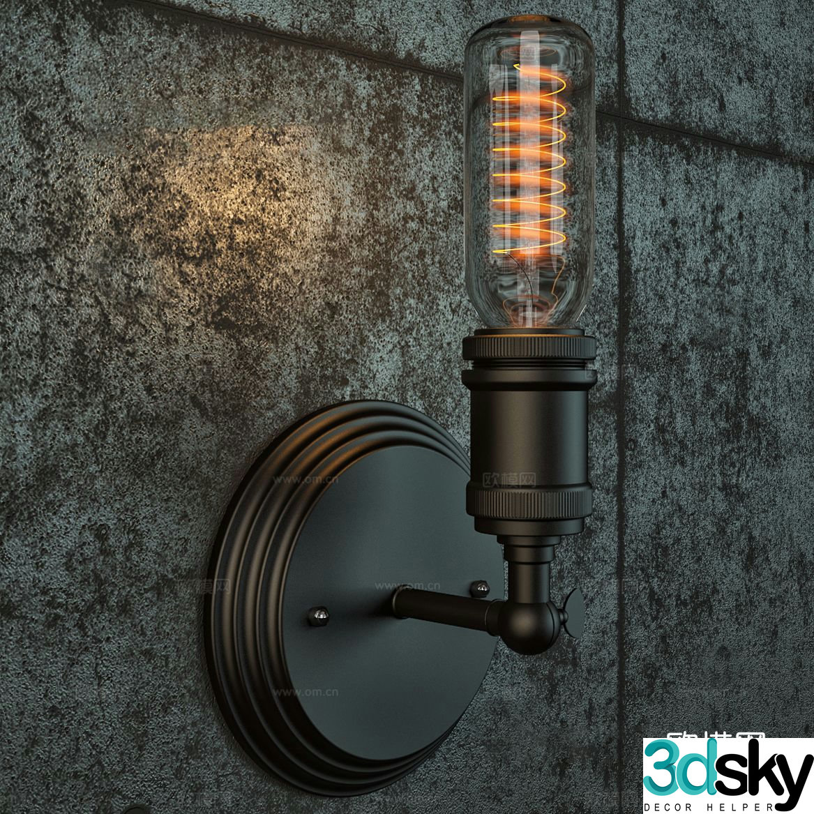 Retro wall lamp glass wall lamp 3d model