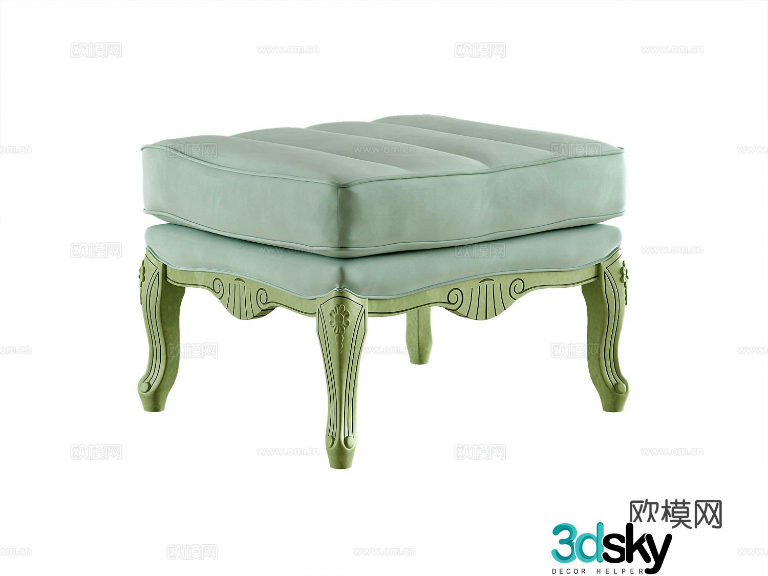 American stool low stool sofa stool 3d model