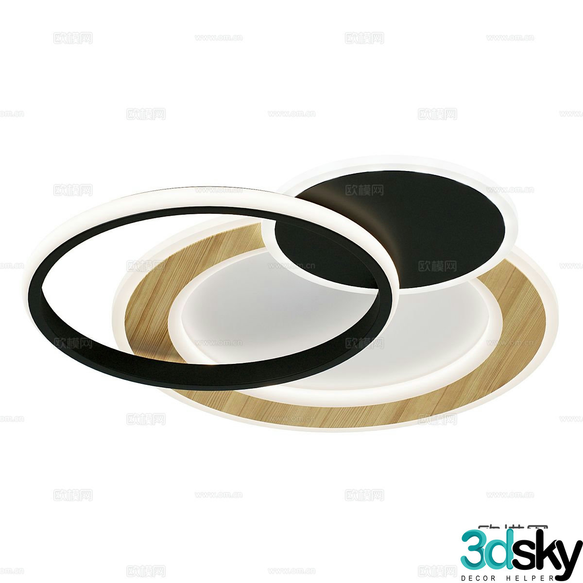 Modern geometric ceiling lamp round ceiling lamp 3d model