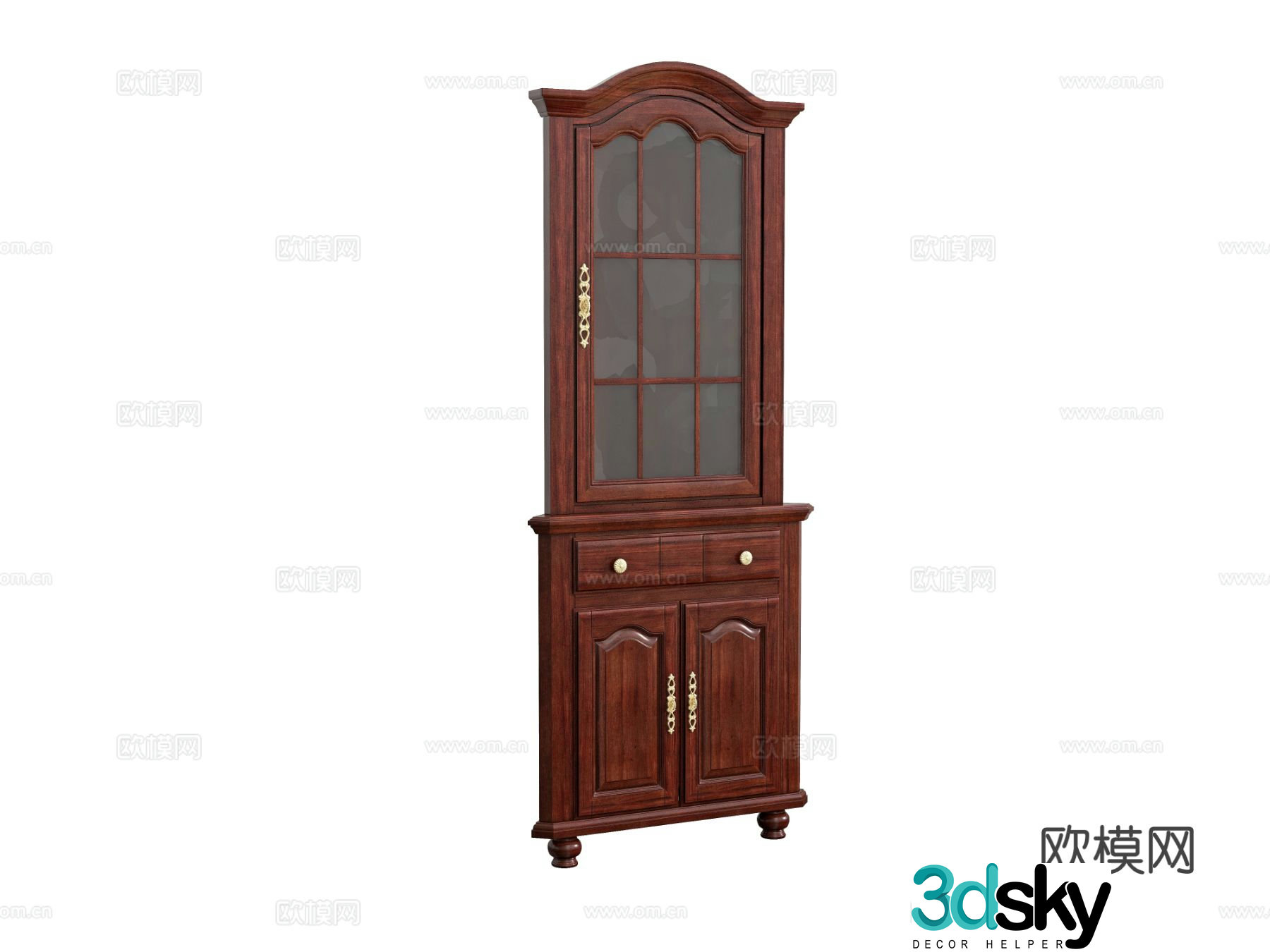 European style decorative cabinet high cabinet hall cabinet 3D model