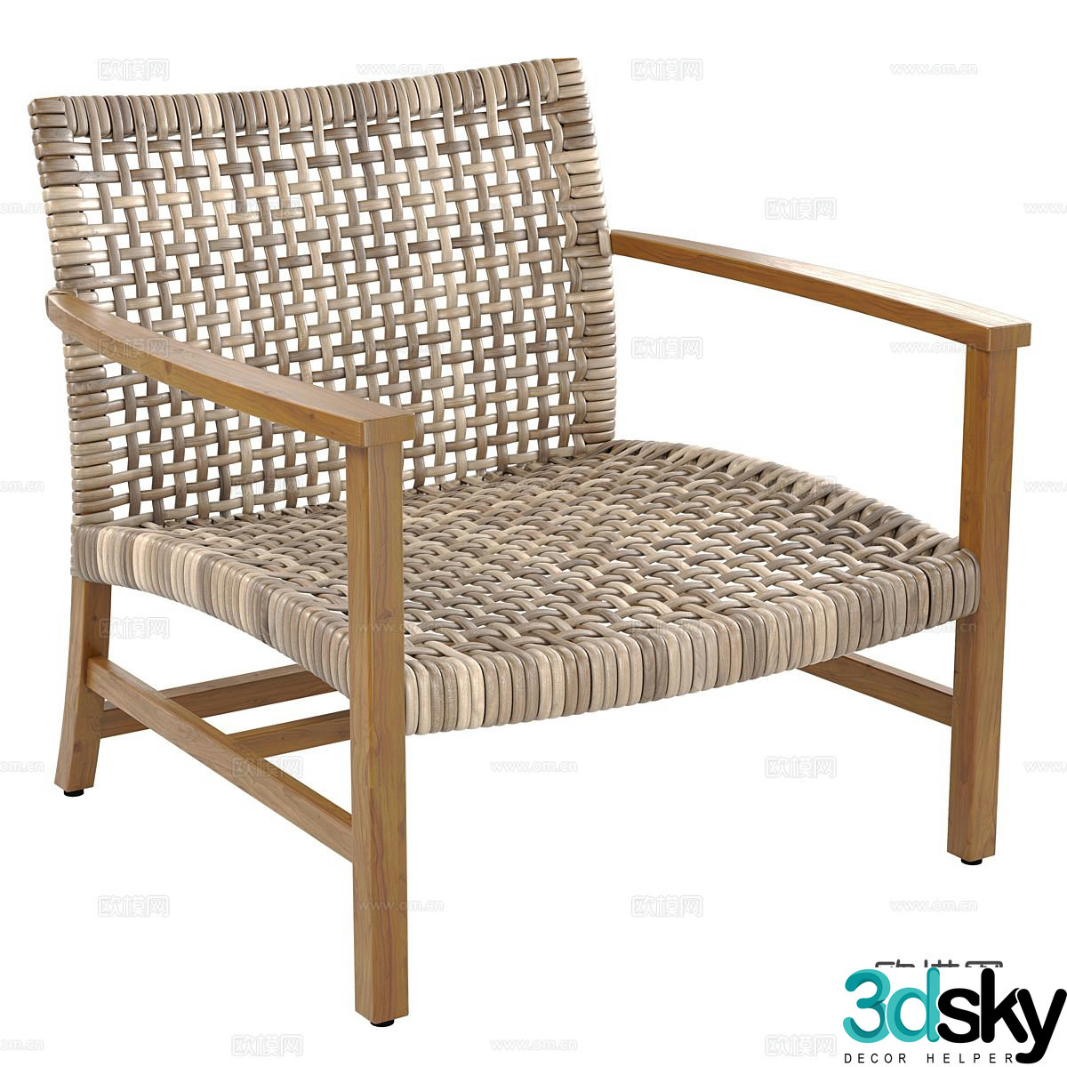Outdoor chair rattan chair leisure chair 3d model