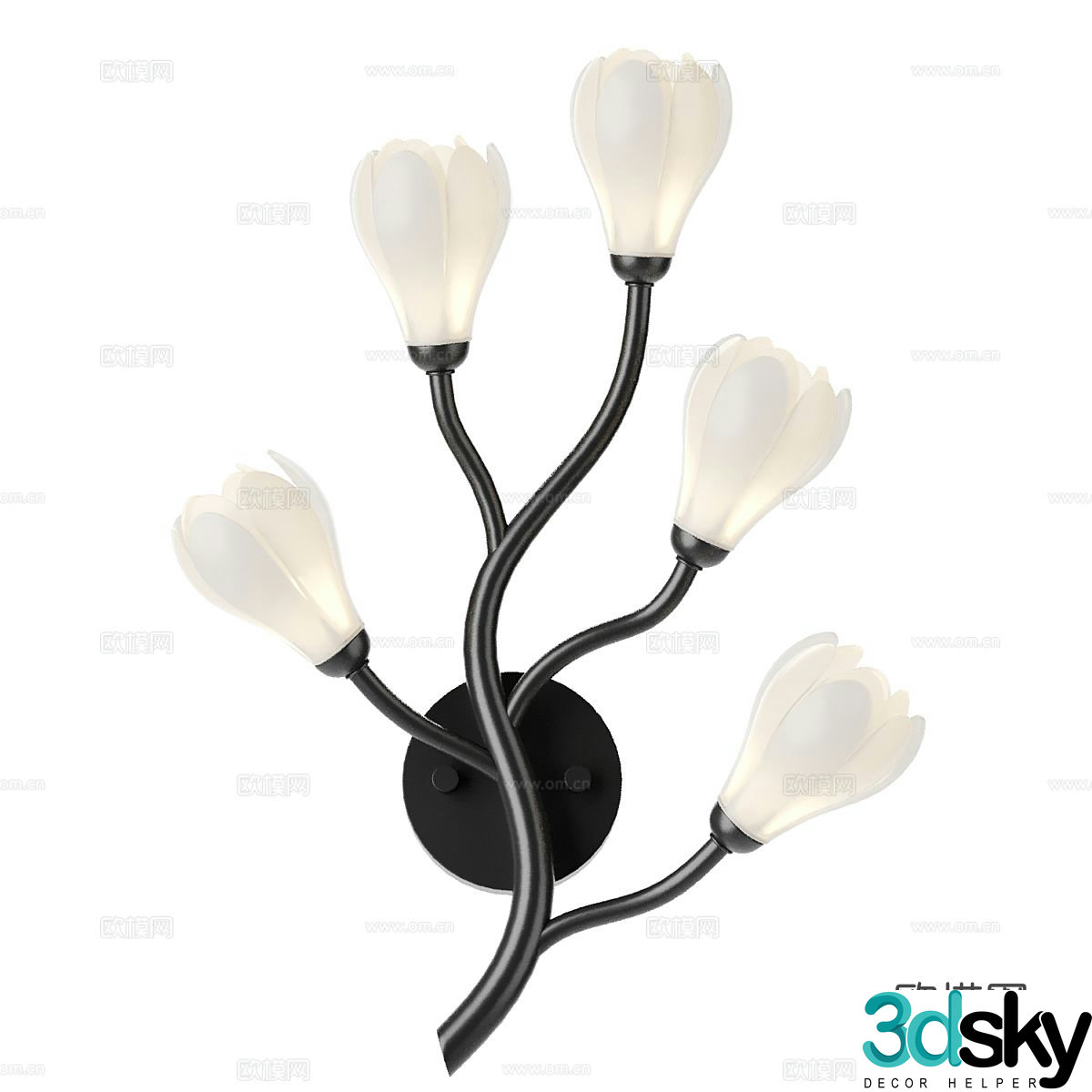 Petal wall lamp art wall lamp 3d model