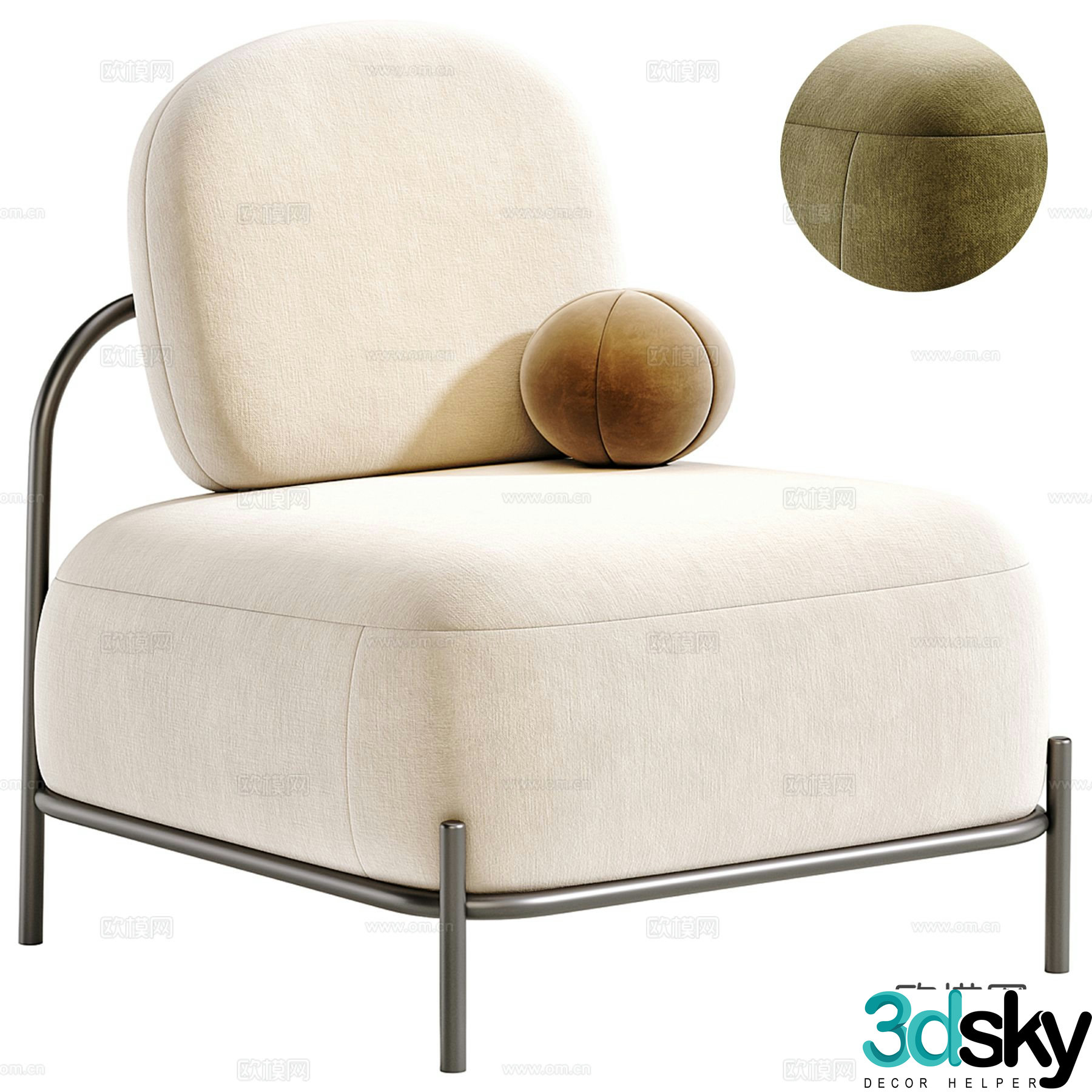 Single sofa leisure sofa 3d model