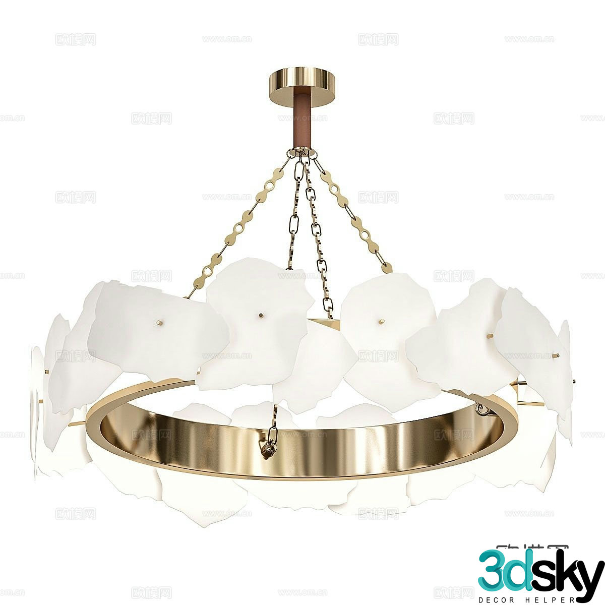 Light luxury hall chandelier 3D model