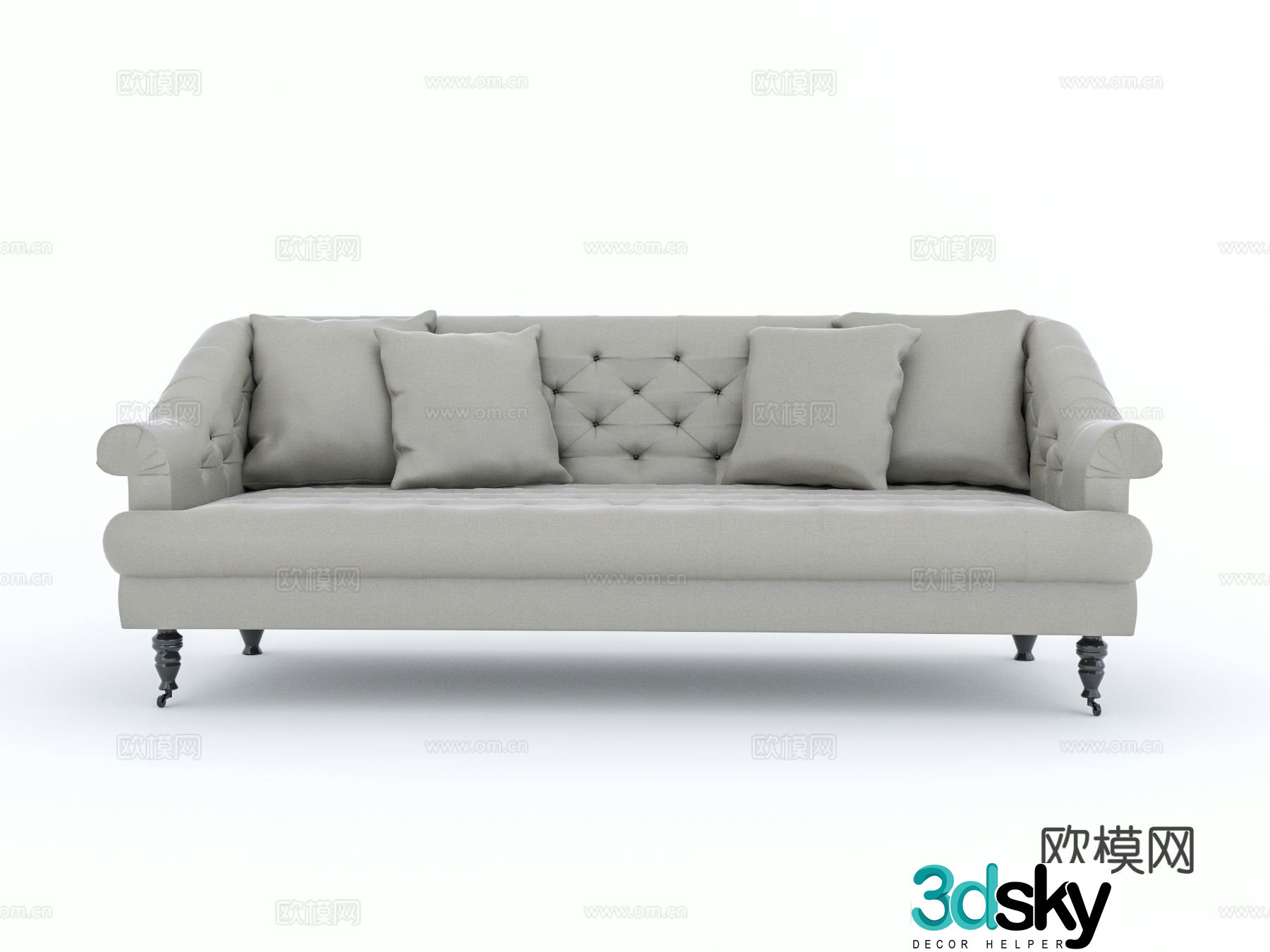 Double sofa upholstered sofa 3d model