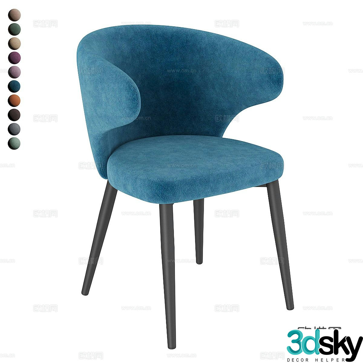 Nordic chair dining chair 3d model
