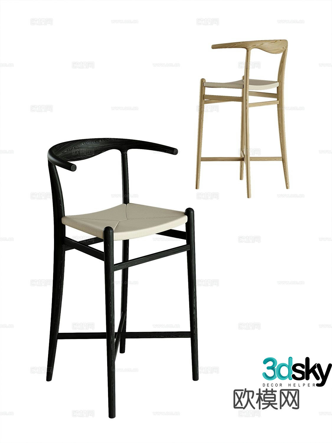 Modern bar stool bar stool high stool 3d model