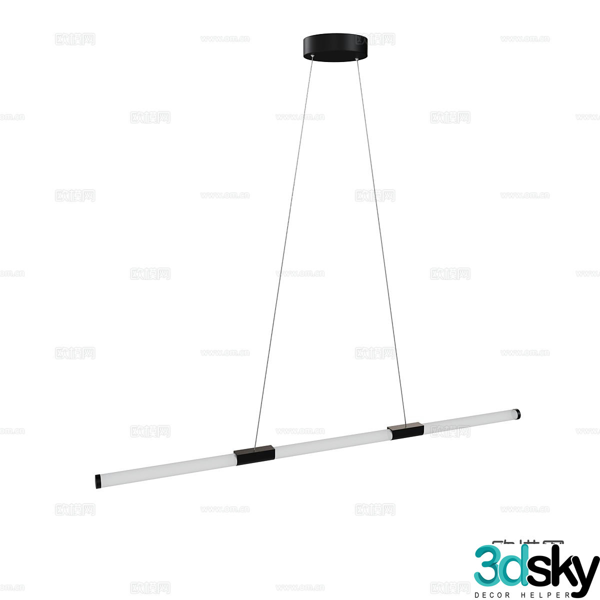 Office chandelier long chandelier 3d model