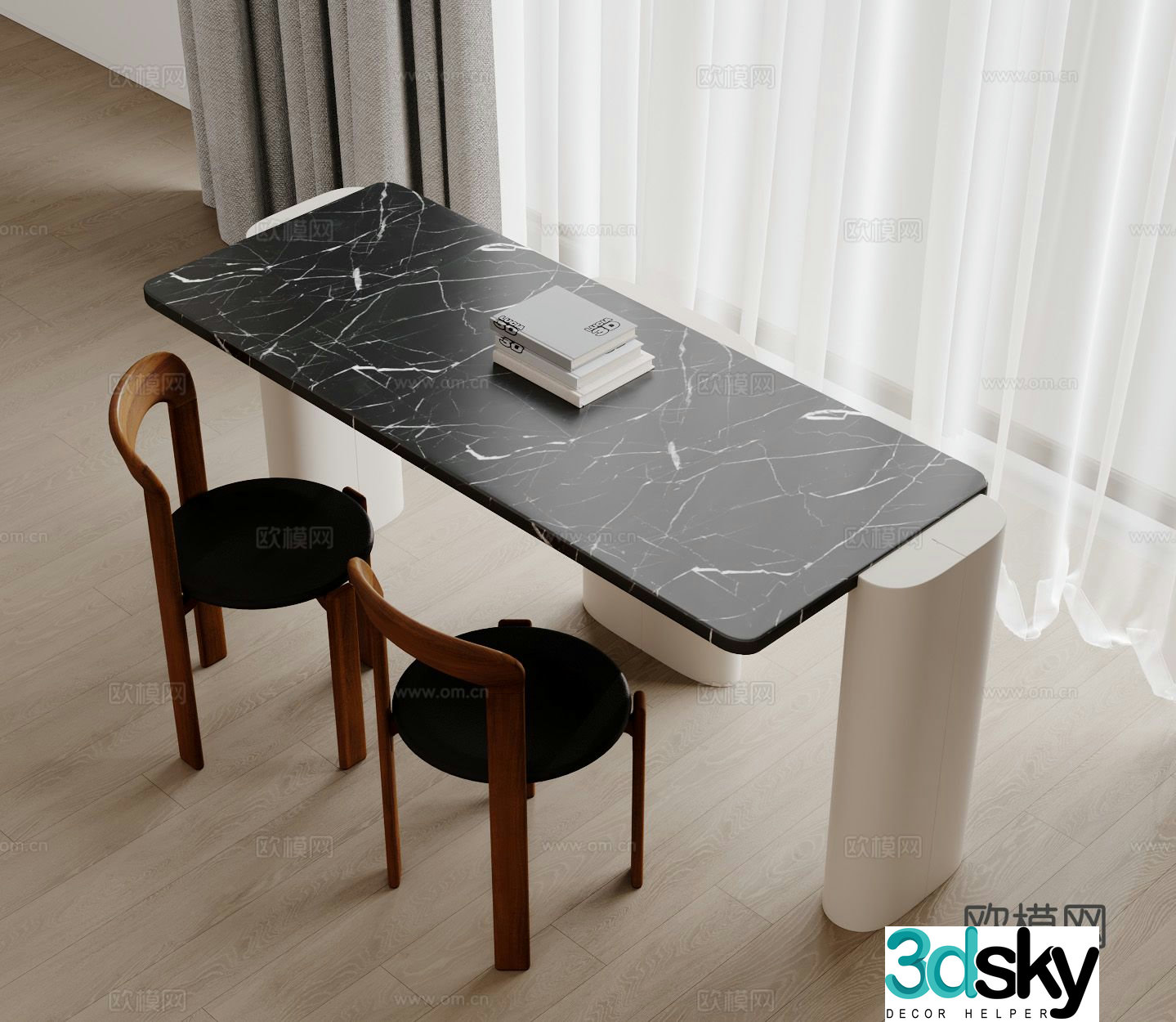 Medieval style desk writing desk 3d model