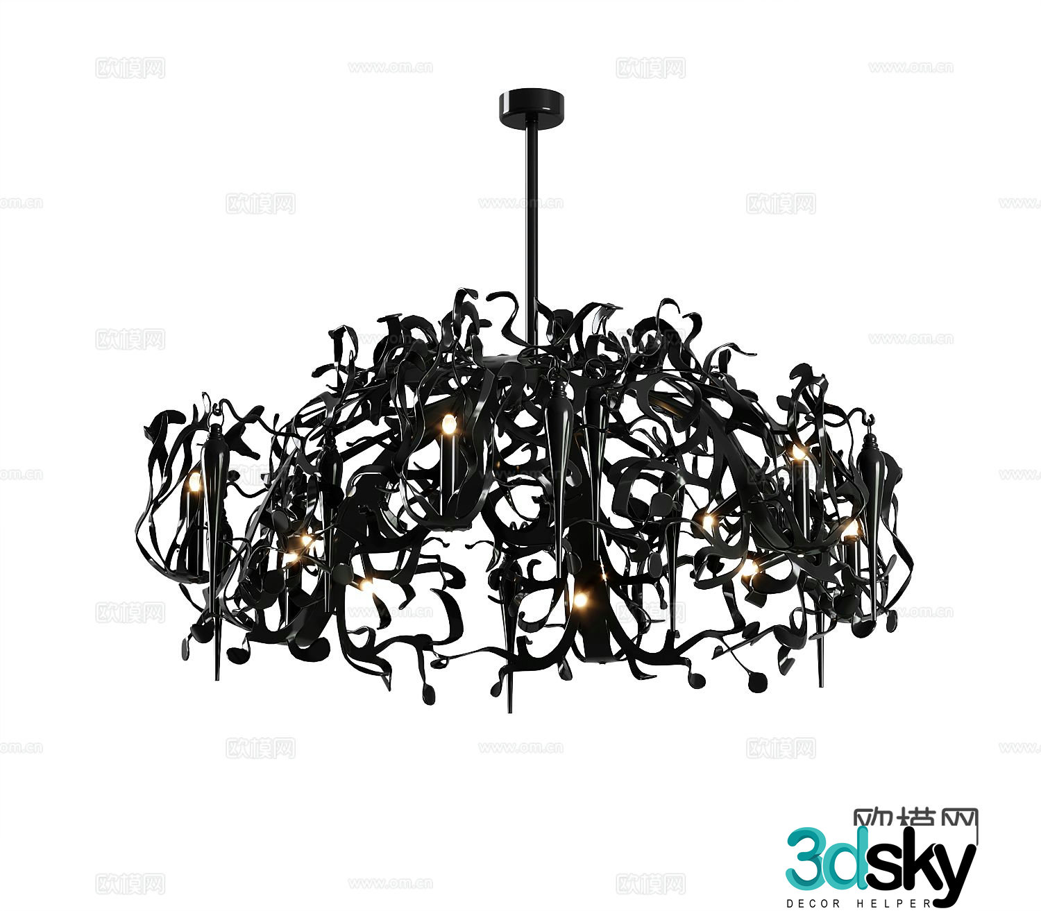Modern hall chandelier 3d model
