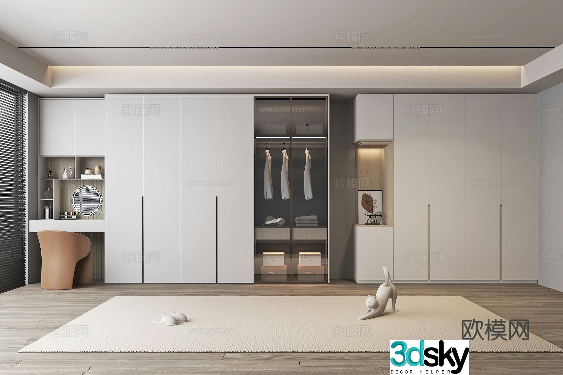 modern wardrobe wardrobe 3d model