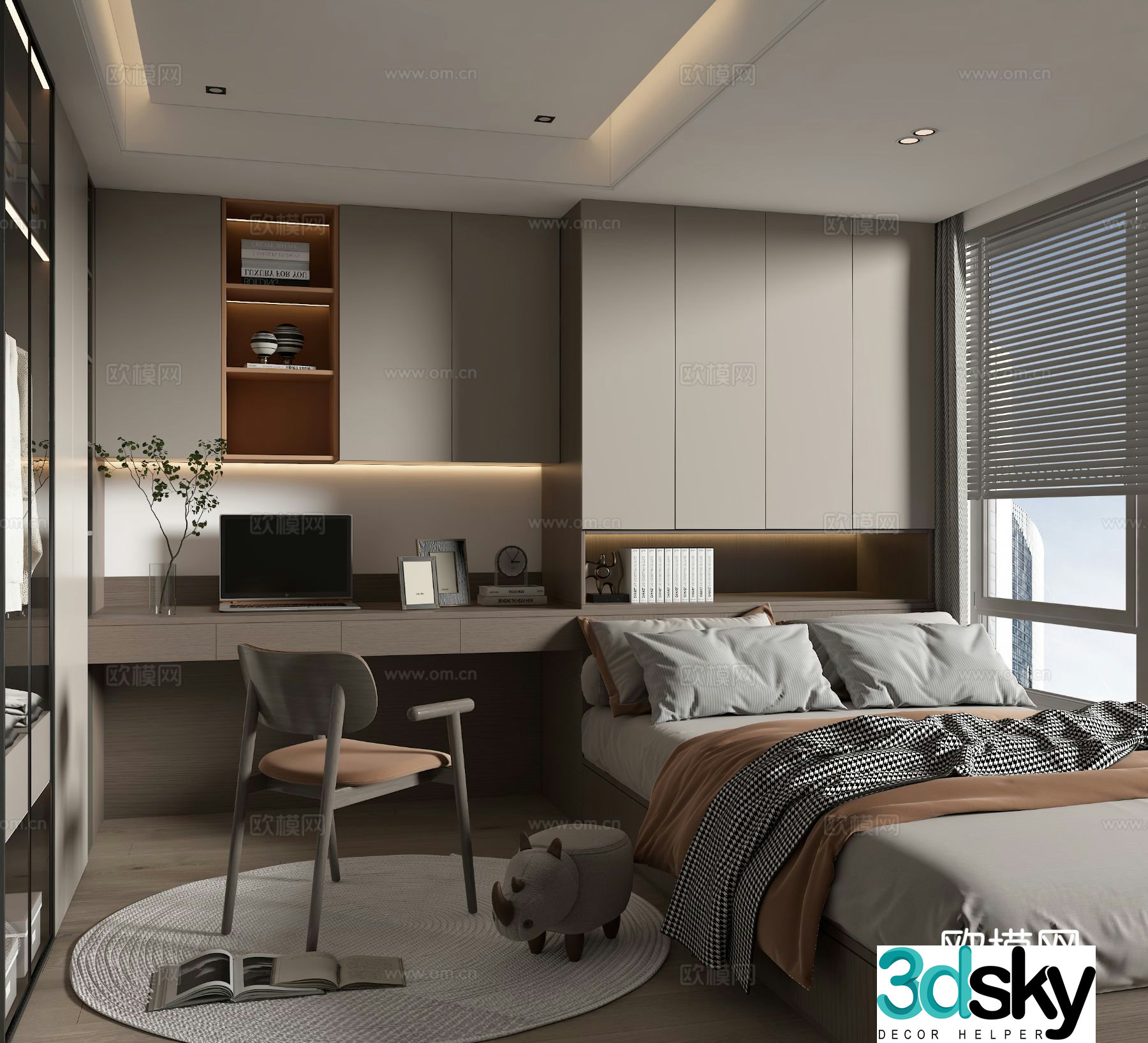 3d model of tatami bedroom and second bedroom