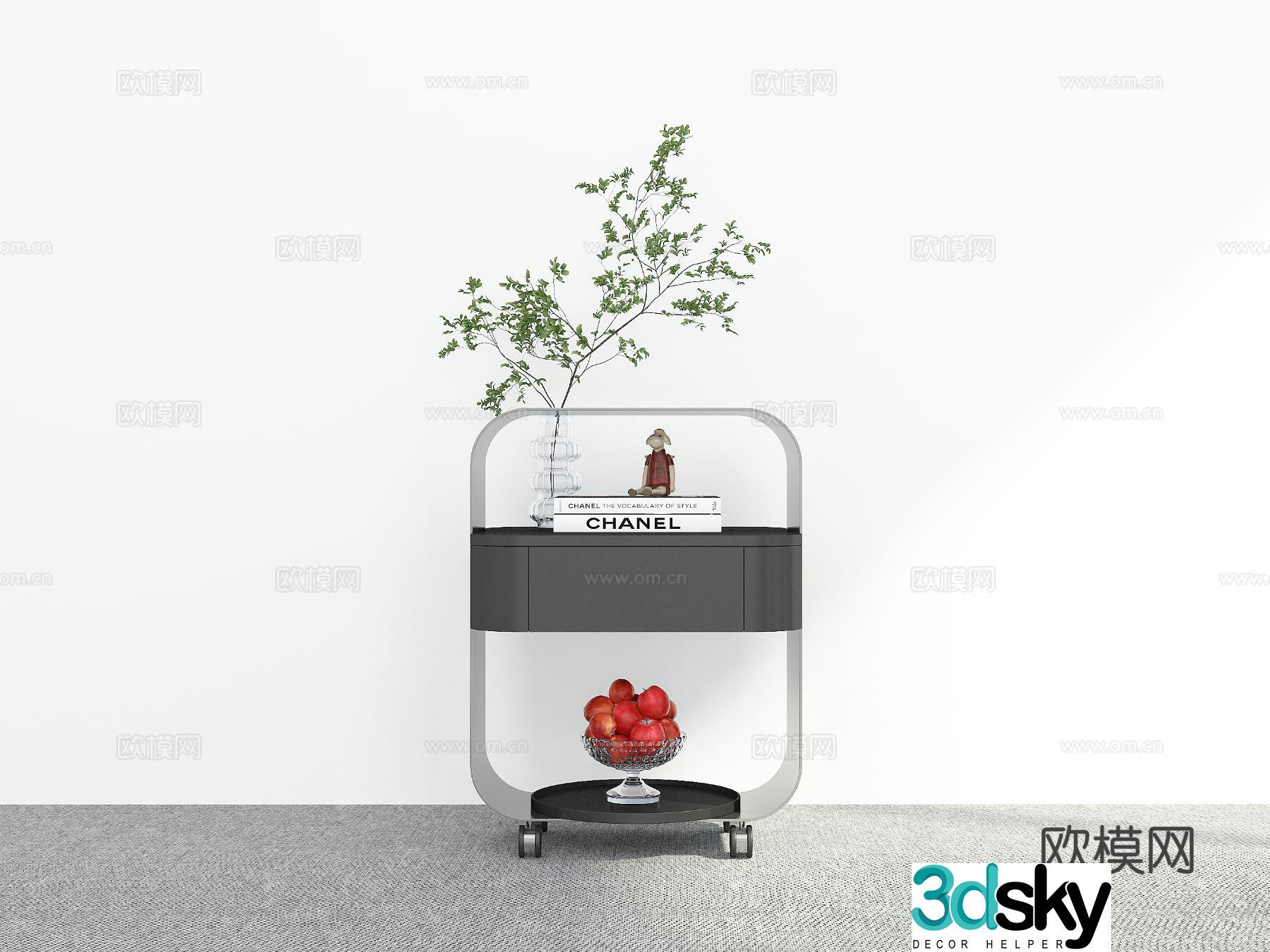 Modern bedside table 3d model