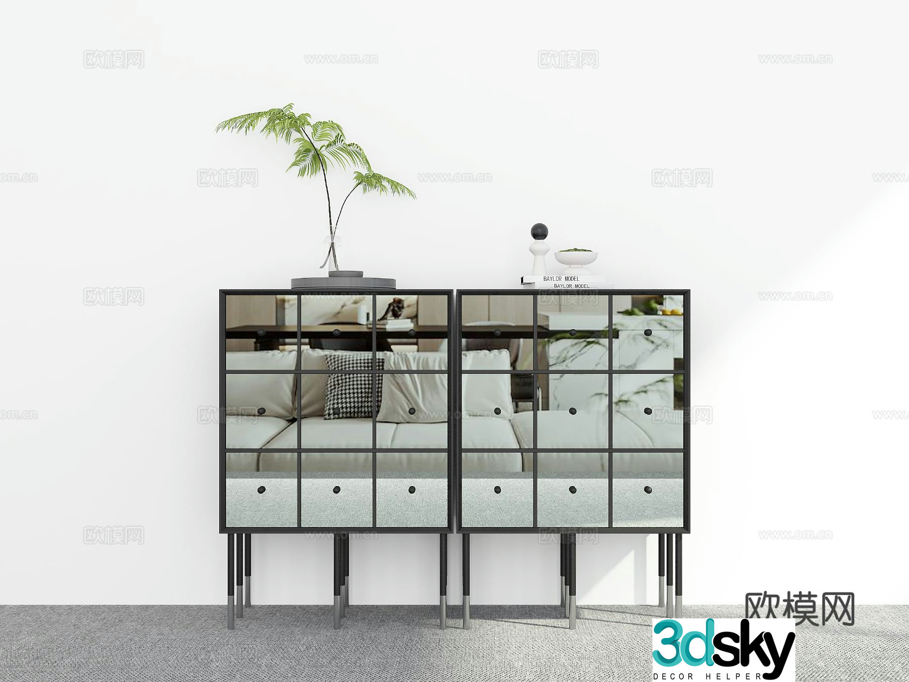 Modern entryway cabinet 3d model