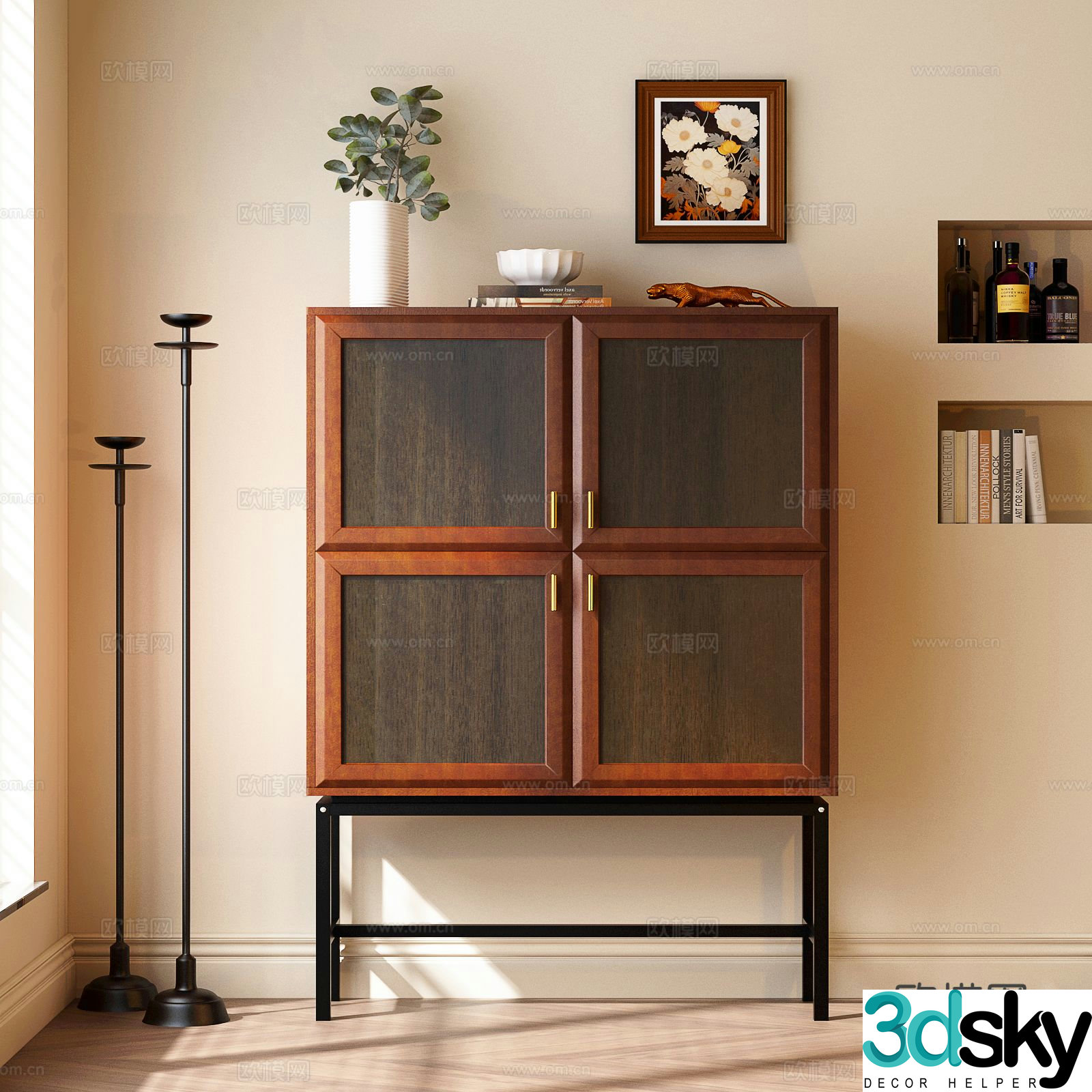 Medieval style entrance cabinet 3D model