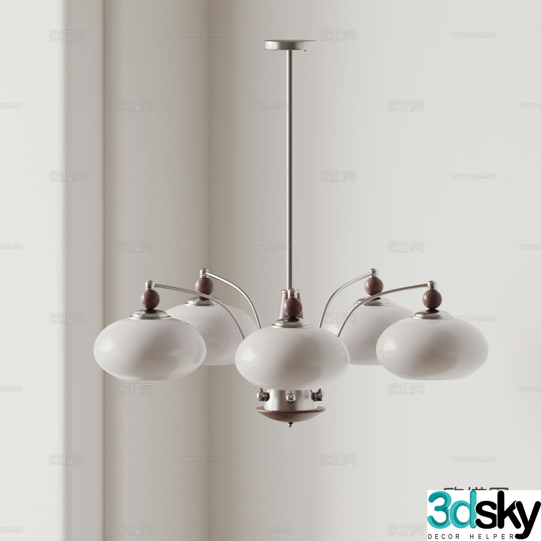 TECTA multi-head chandelier 3d model