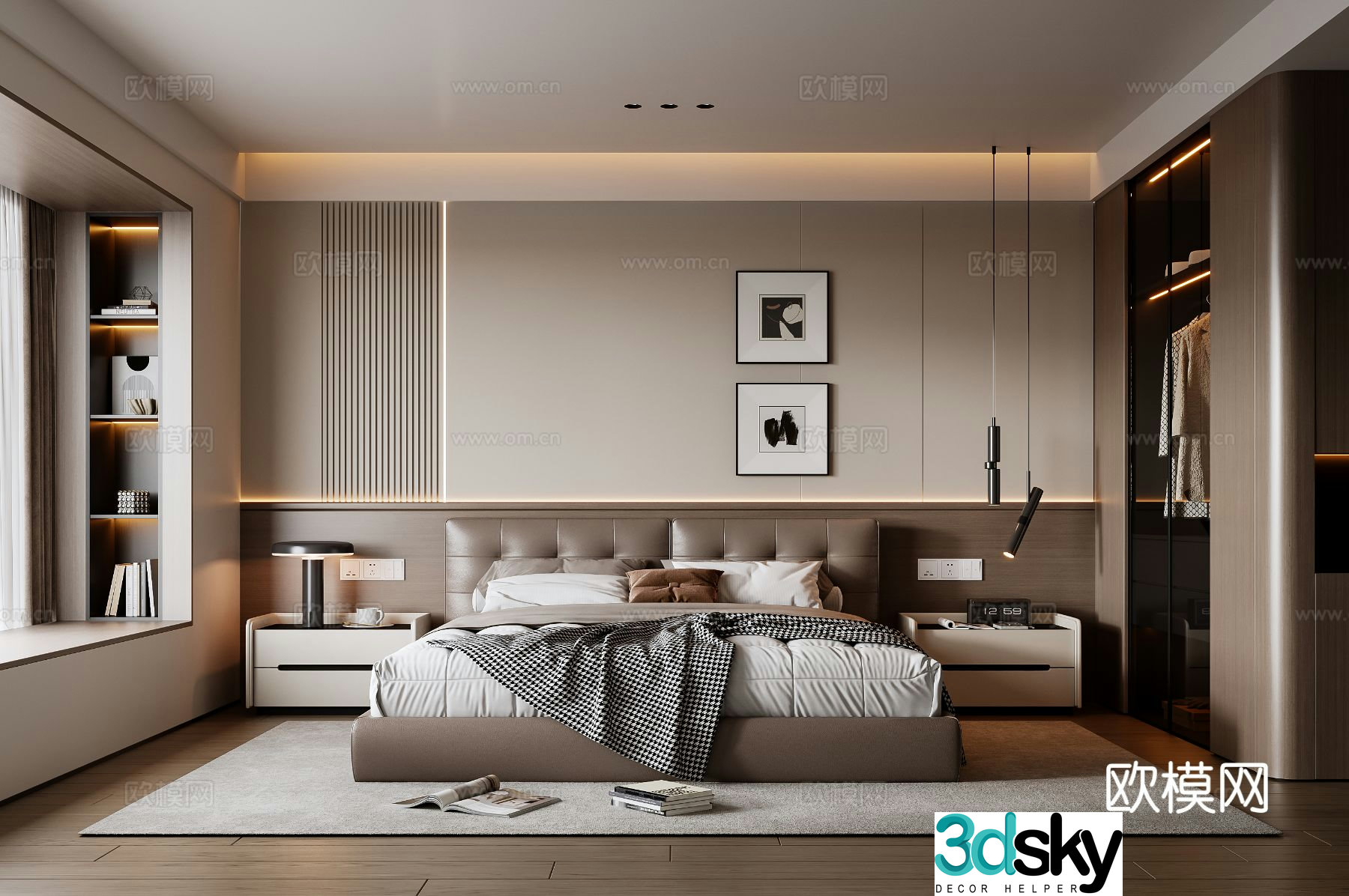Italian style bedroom master bedroom 3d model