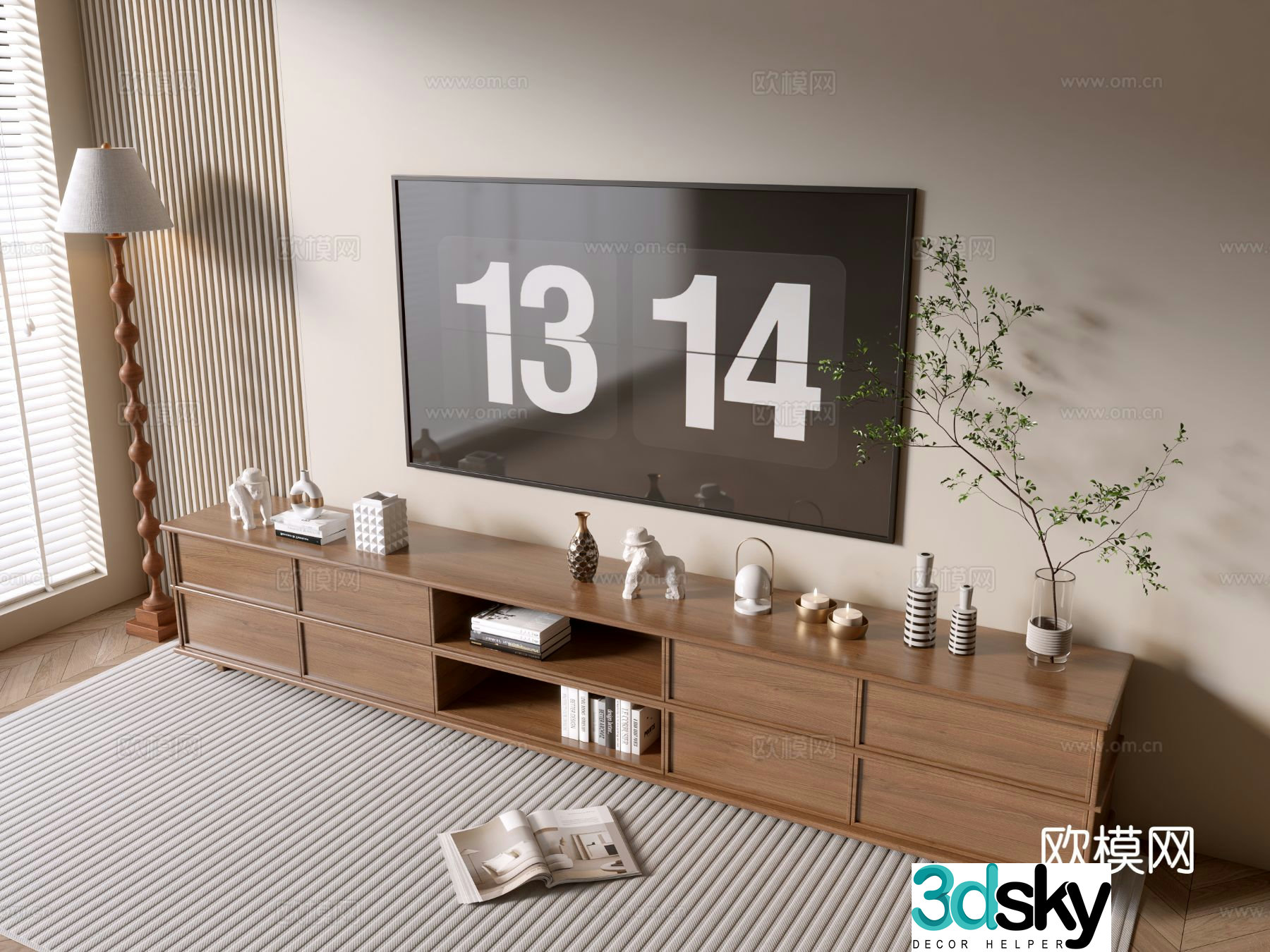 Medieval style TV cabinet 3D model