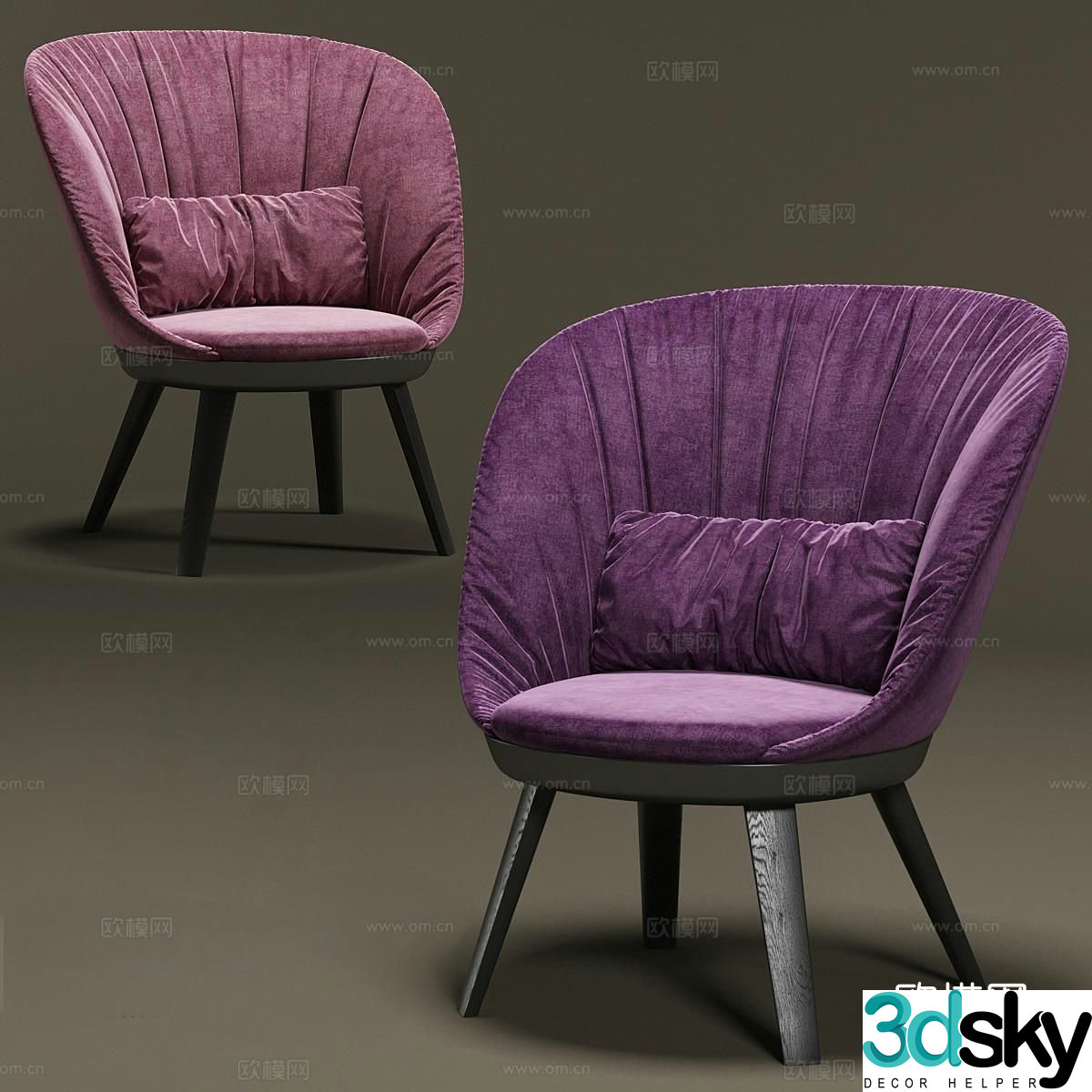 Romy European style sofa chair leisure chair 3d model