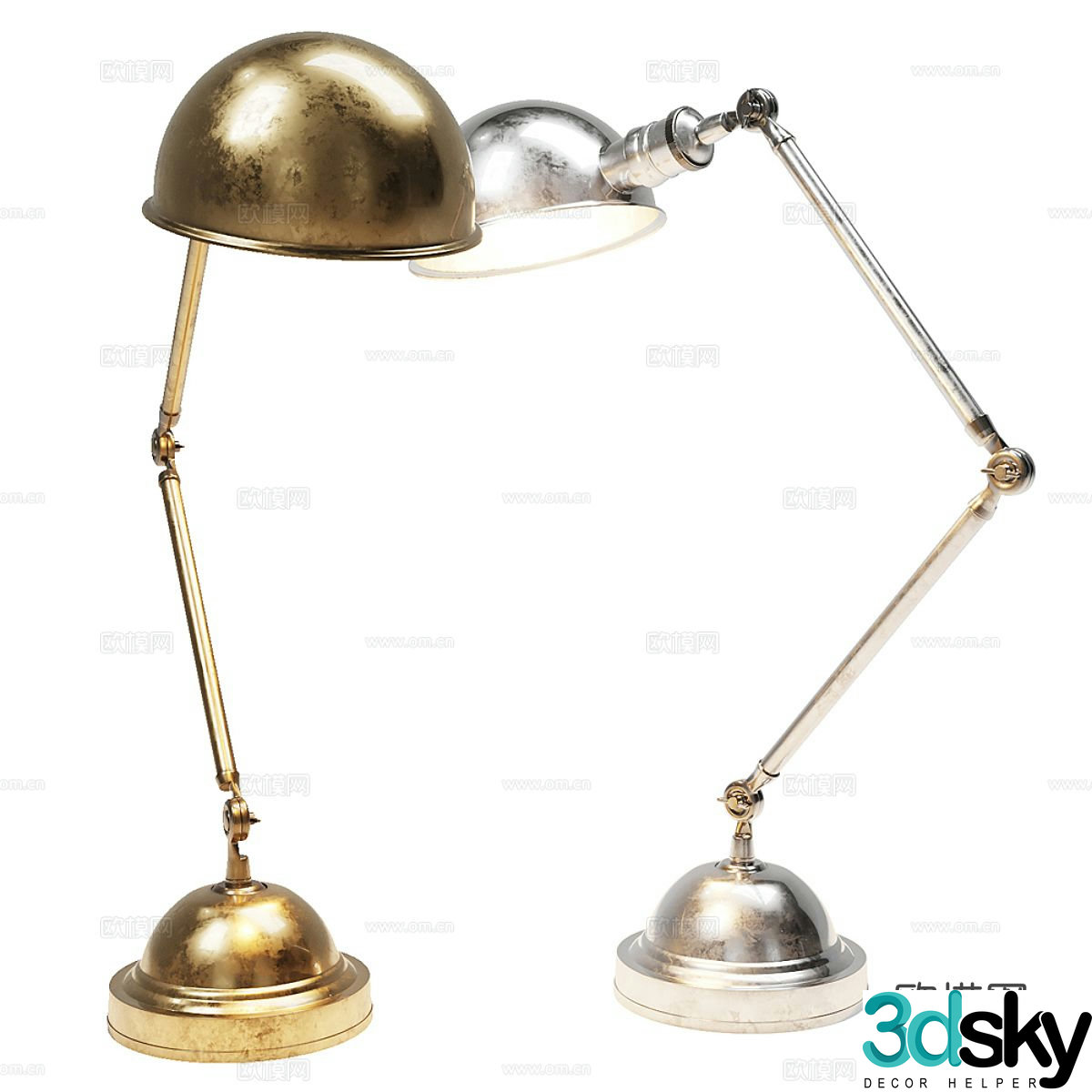 Light luxury desk lamp retro desk lamp 3d model