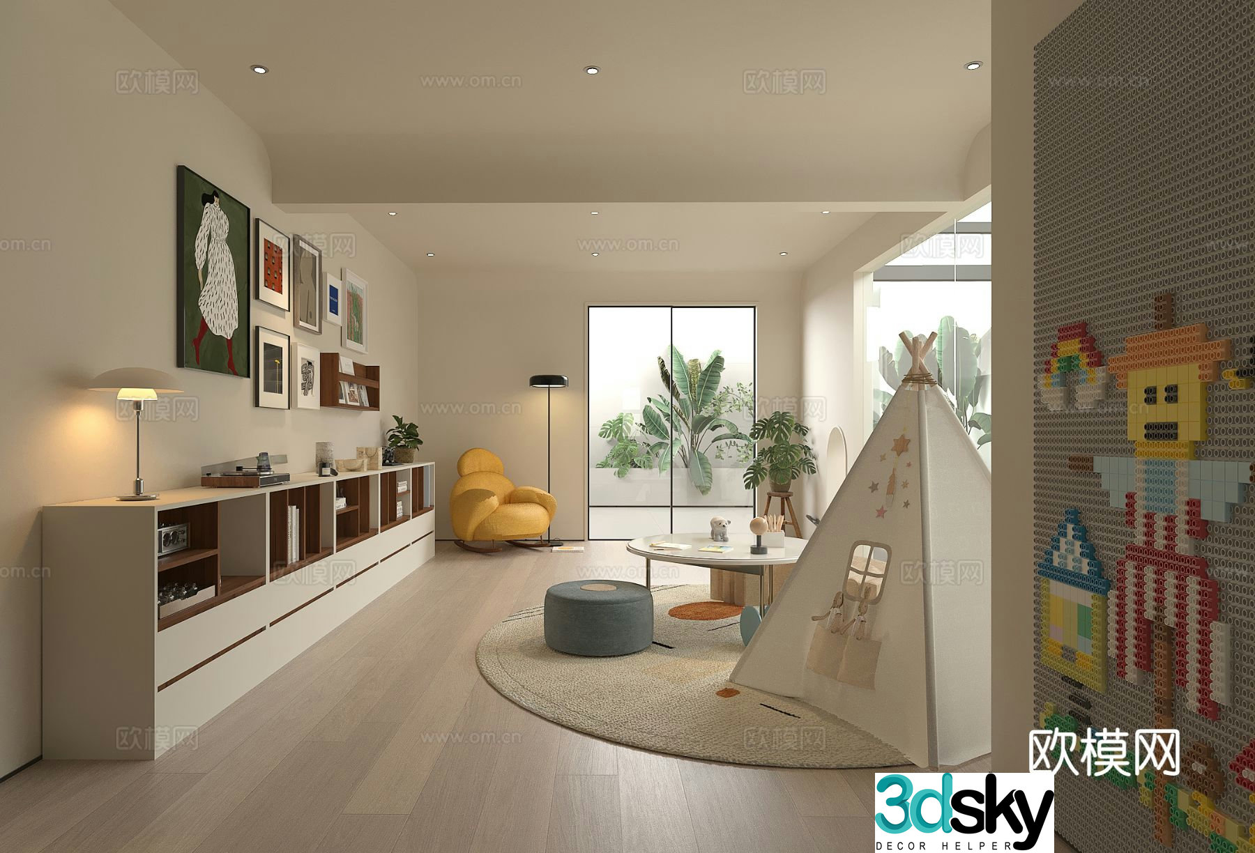 Modern children’s room toy room 3d model
