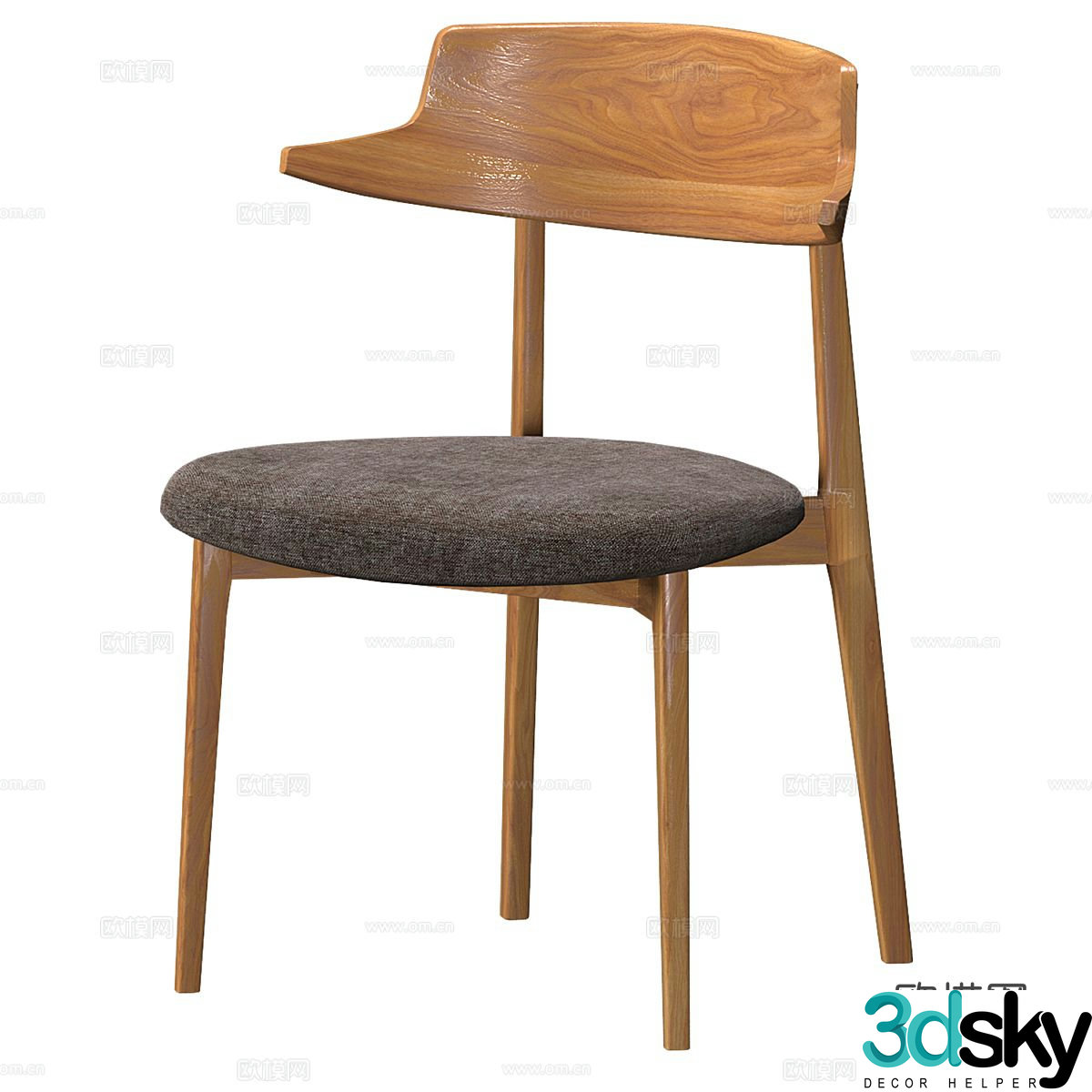Nordic chair dining chair 3d model