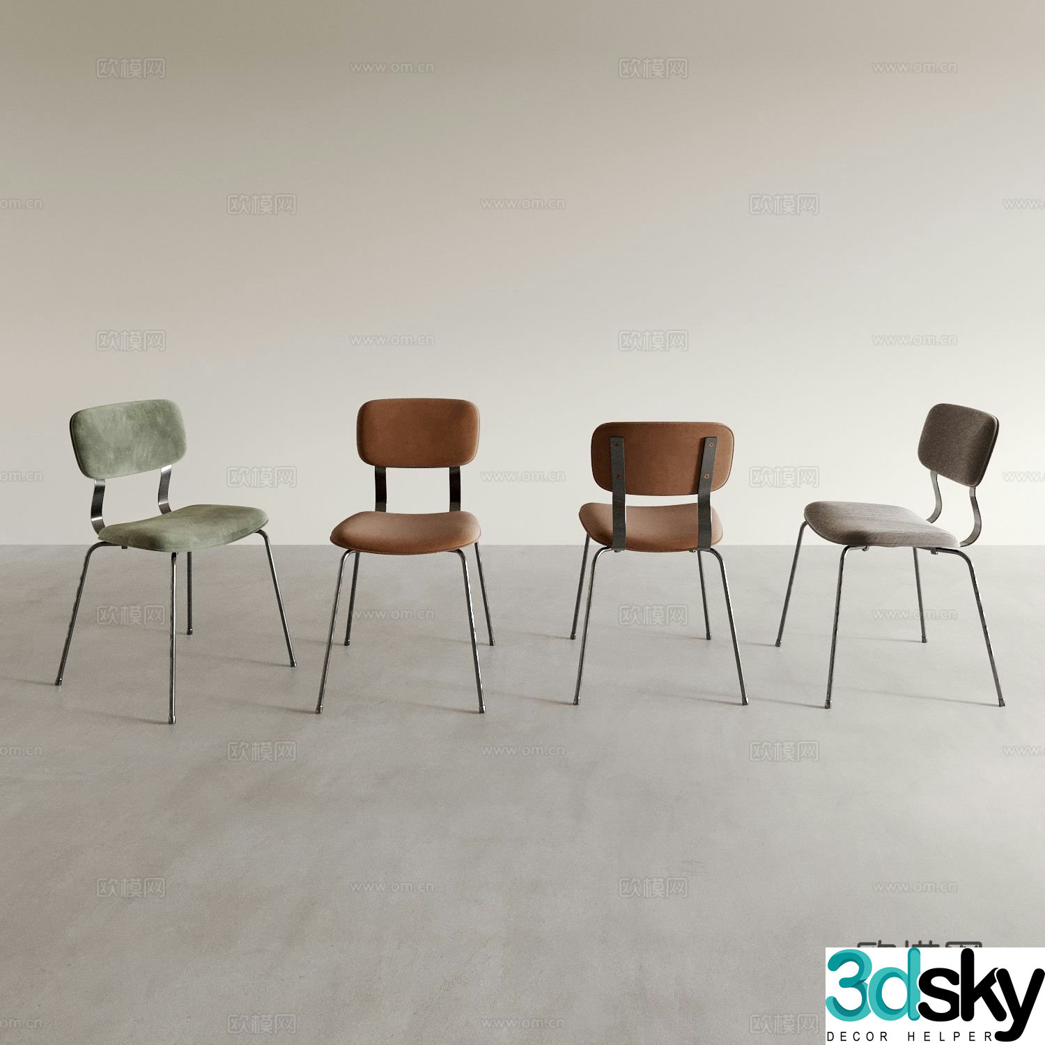 Dining chair tea chair leisure chair coffee chair 3d model