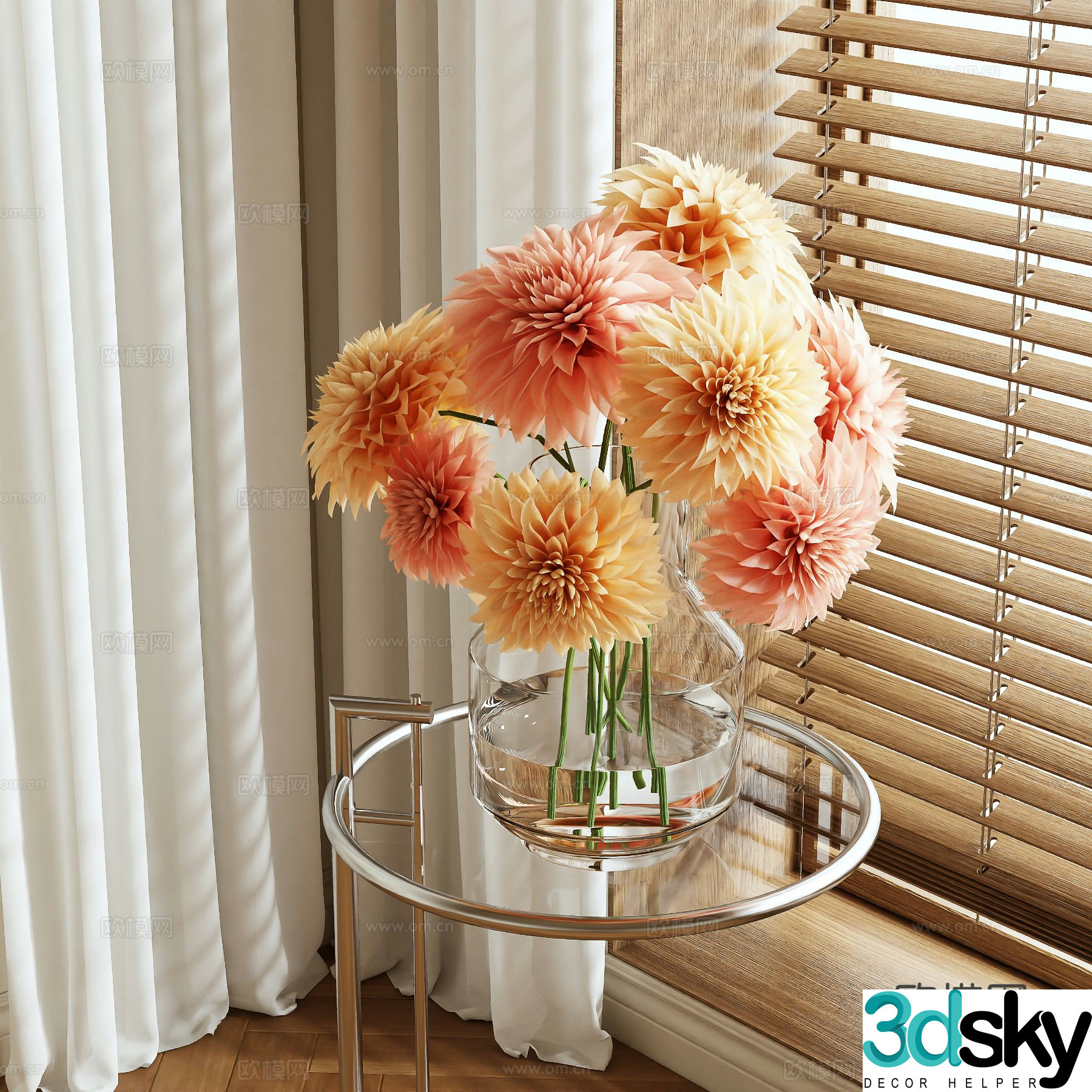 vase floral arrangement flowers flower arrangement 3d model