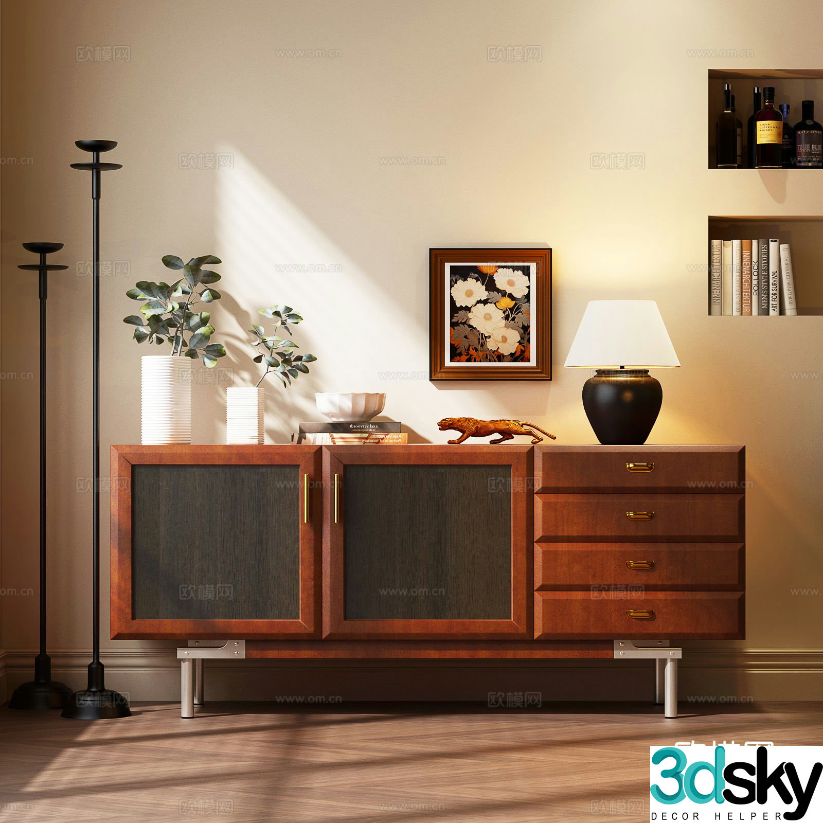 Medieval style entrance cabinet 3D model