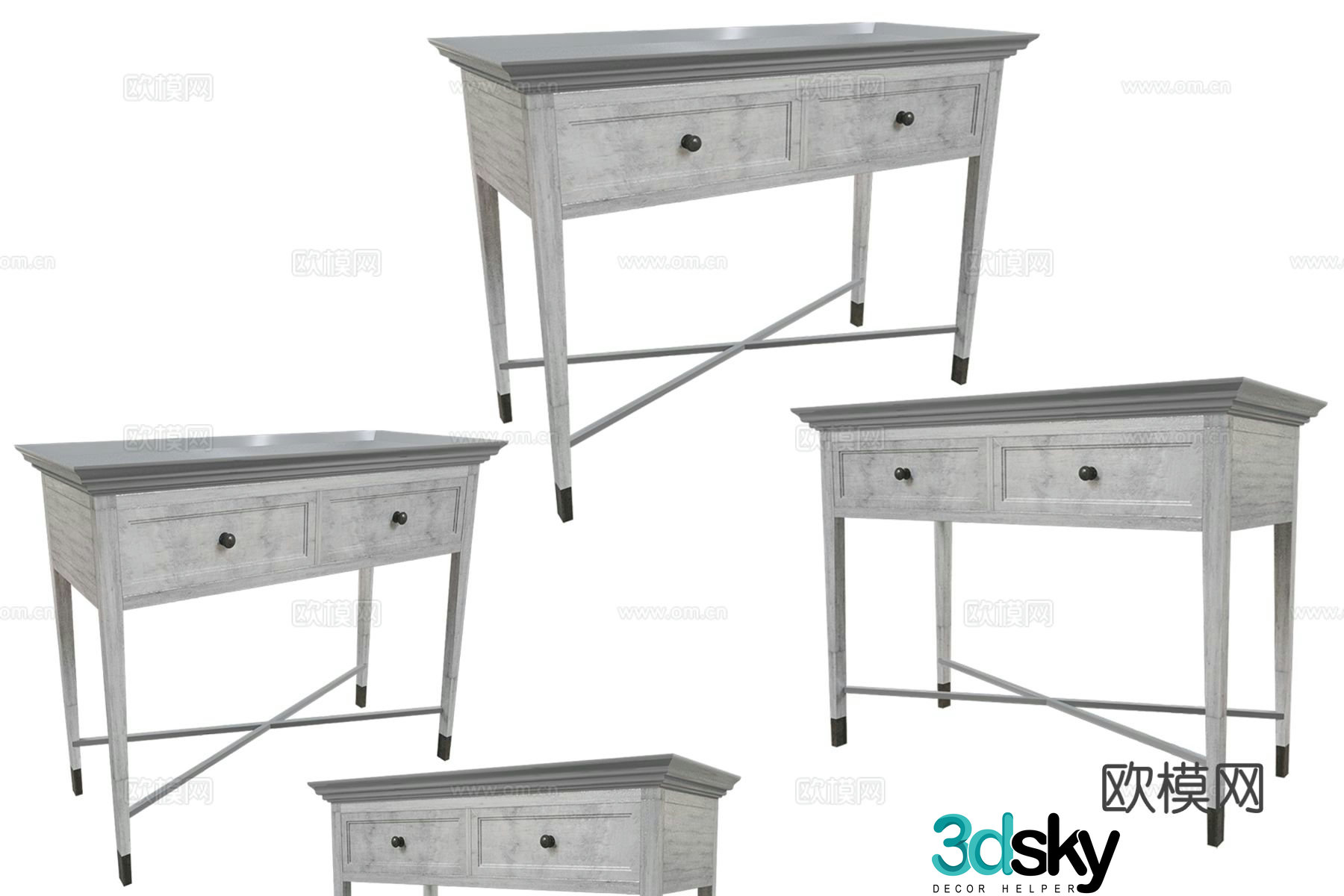 Jane European desk writing desk 3d model