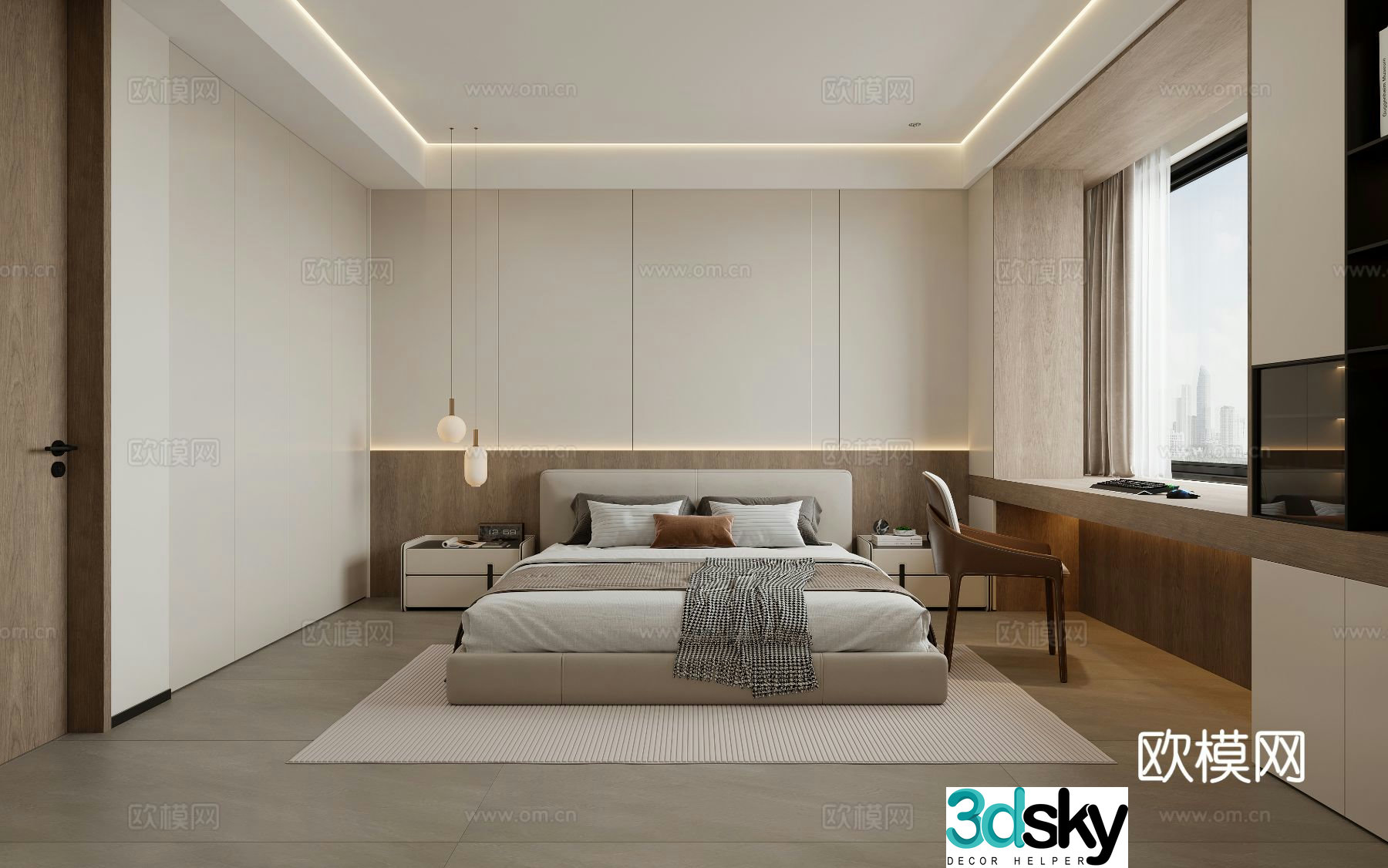 Modern bedroom master bedroom 3d model