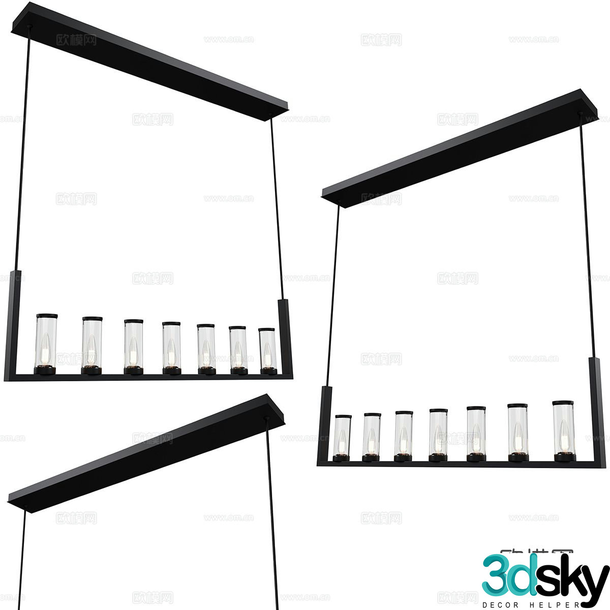 Modern minimalist chandelier restaurant chandelier 3d model