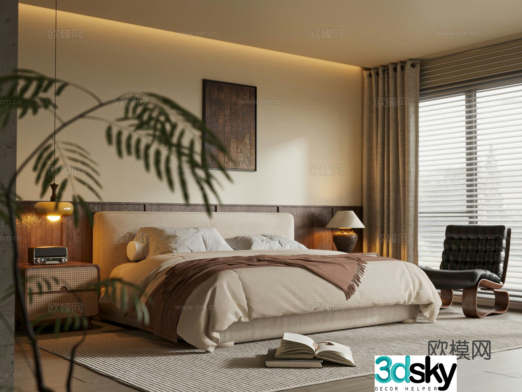 Medieval style bedroom master bedroom 3d model