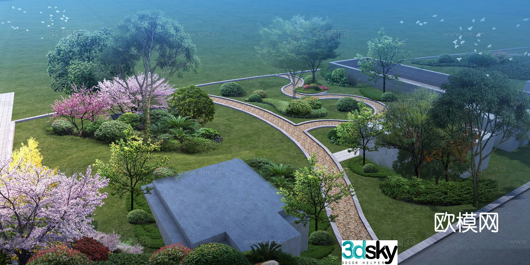 Park landscape square landscape 3d model