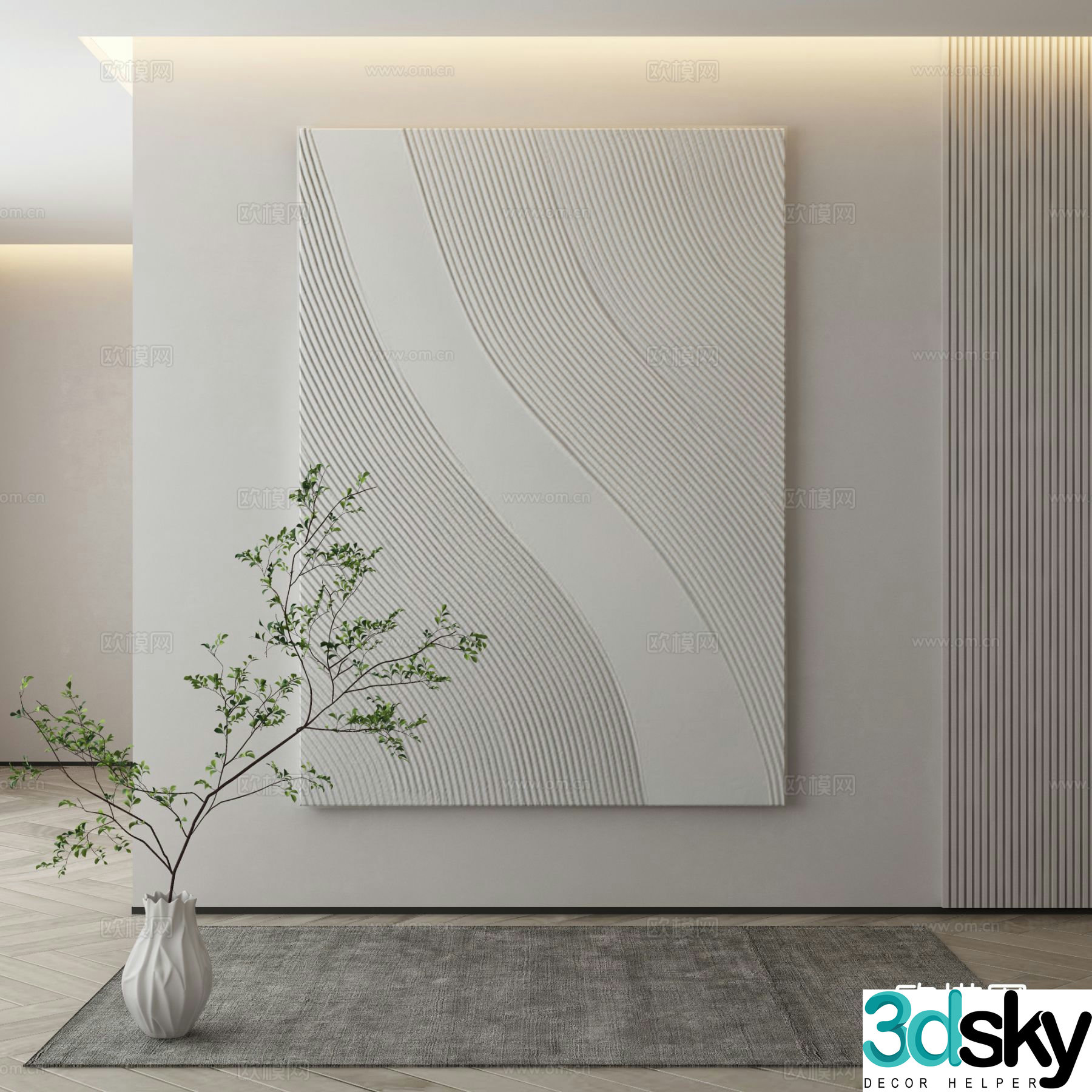 Decorative painting texture painting hanging painting 3d model