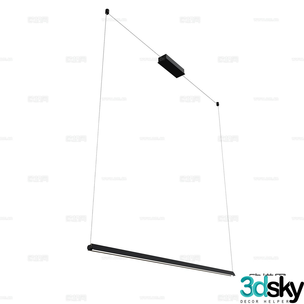 Office chandelier long chandelier 3d model