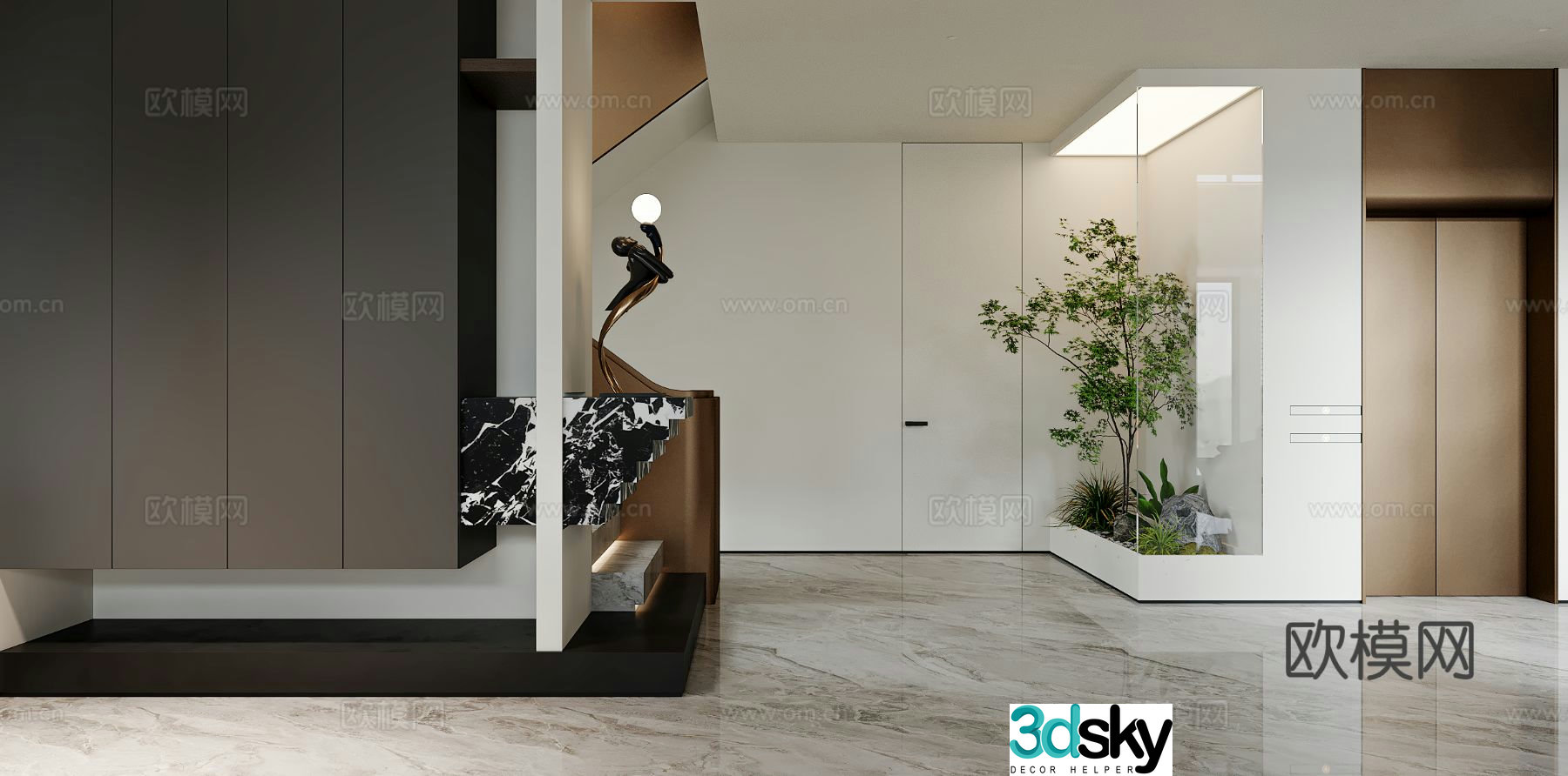 Modern entrance aisle 3D model