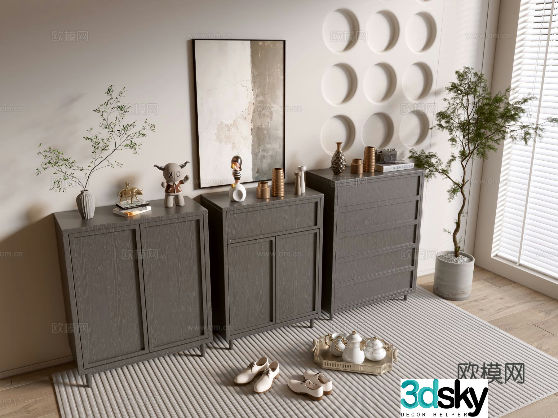 Modern entryway cabinet 3d model