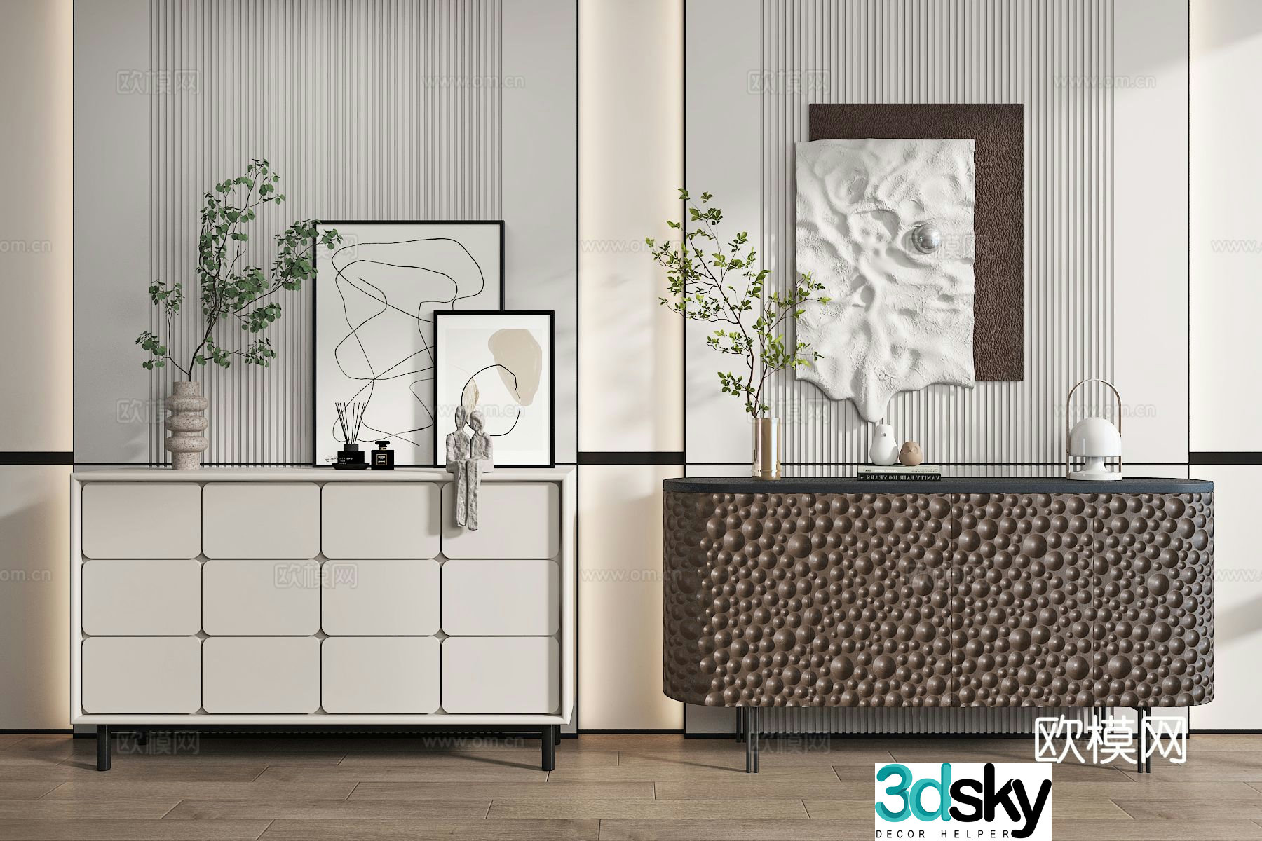 Modern entryway cabinet 3d model