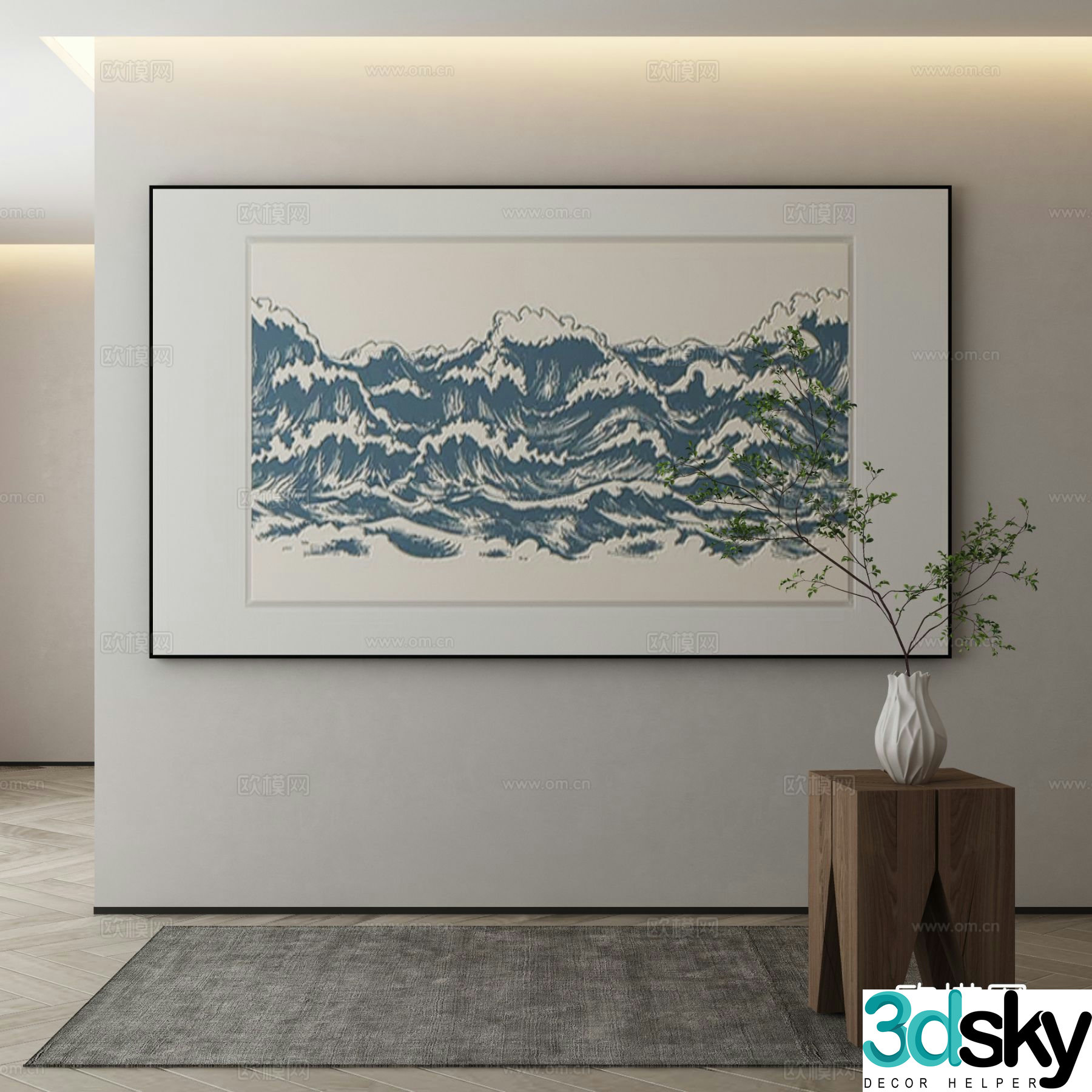 Decorative painting art painting hanging painting 3d model