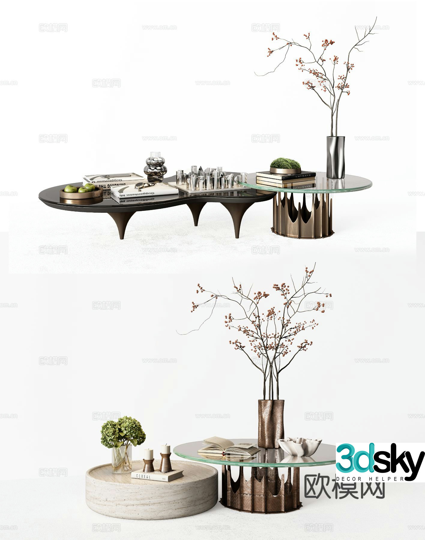 Italian coffee table 3D model of mother-in-law coffee table
