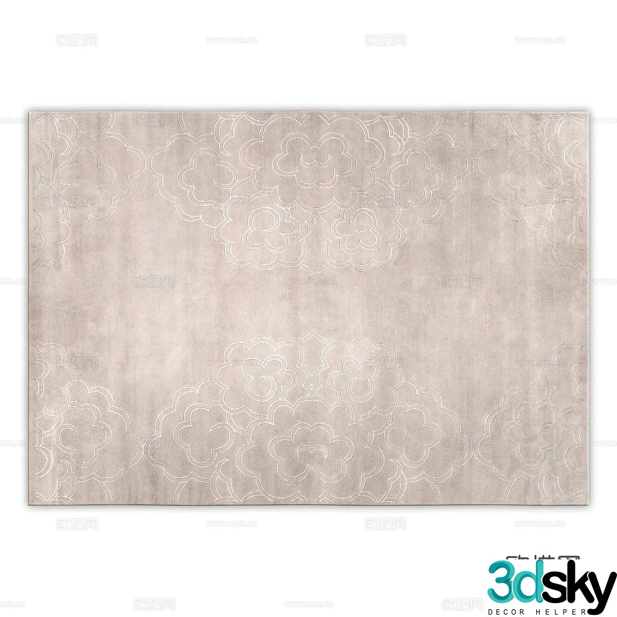 Modern carpet square rug 3d model