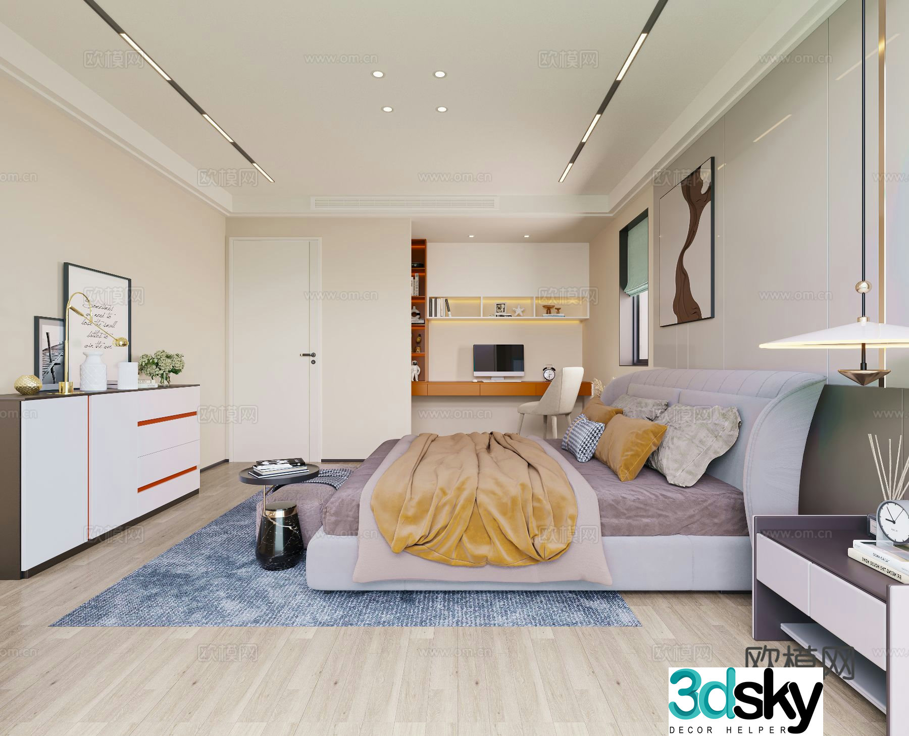 Modern bedroom master bedroom 3d model