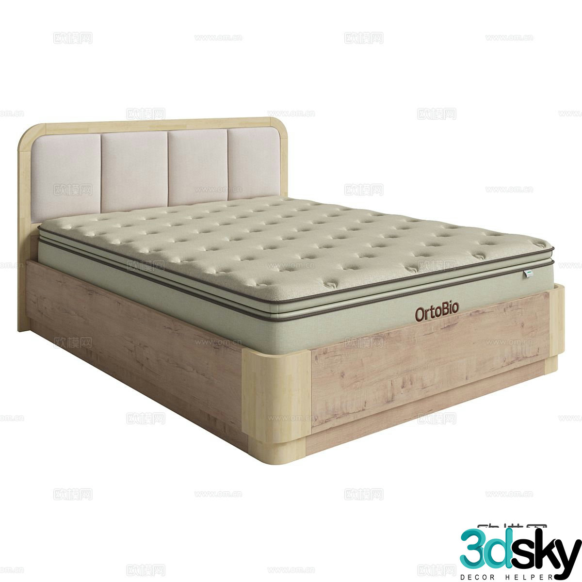 Nordic double bed 3d model