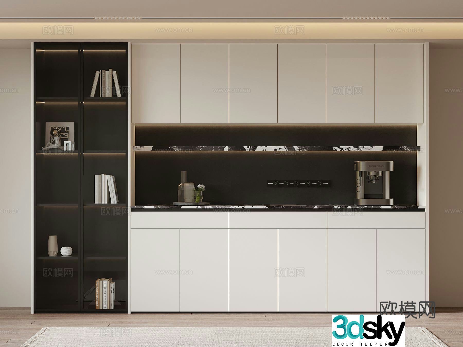 Modern wine cabinet sideboard 3d model