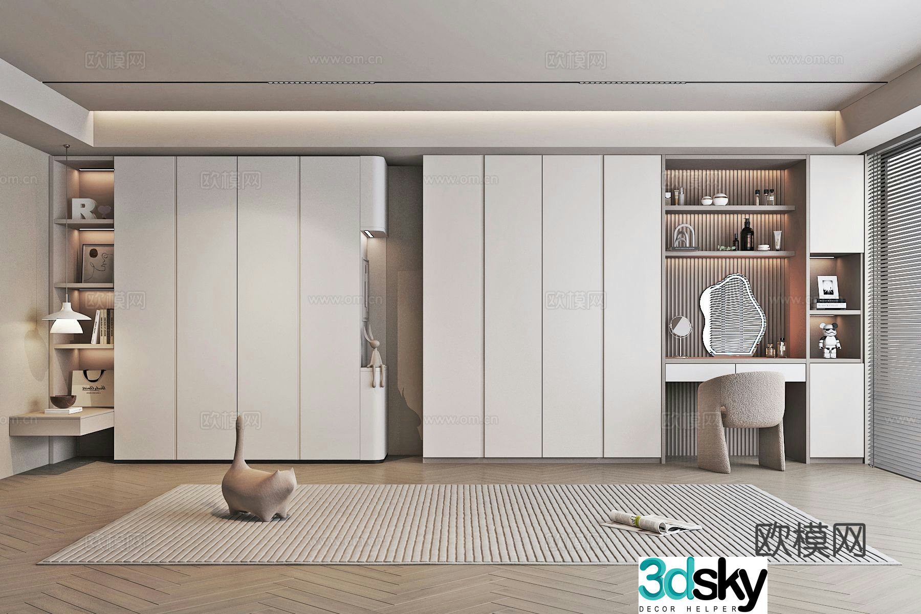 Modern wardrobe dresser 3d model