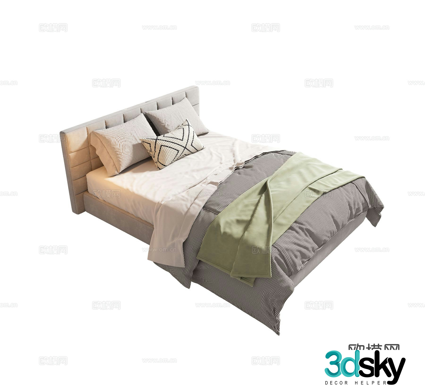 Modern single bed 3d model