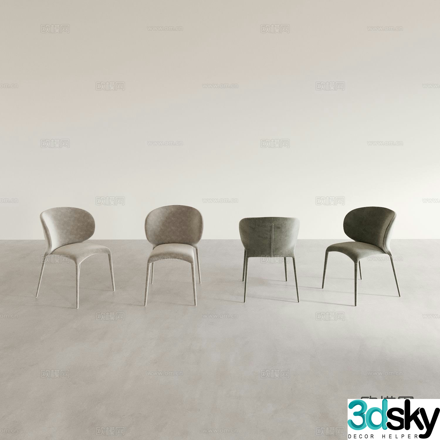 Dining chair tea chair leisure chair 3d model
