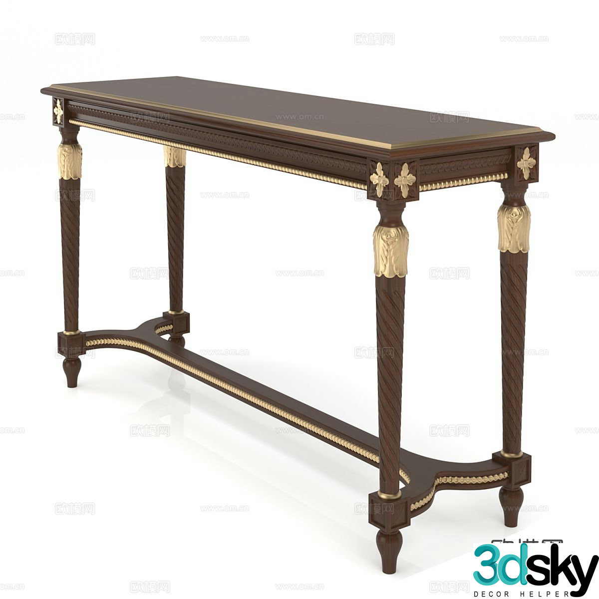 French style end view table 3D model