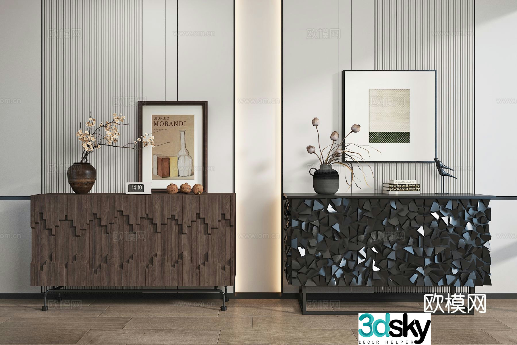 Modern entrance cabinet Duanjing cabinet 3D model